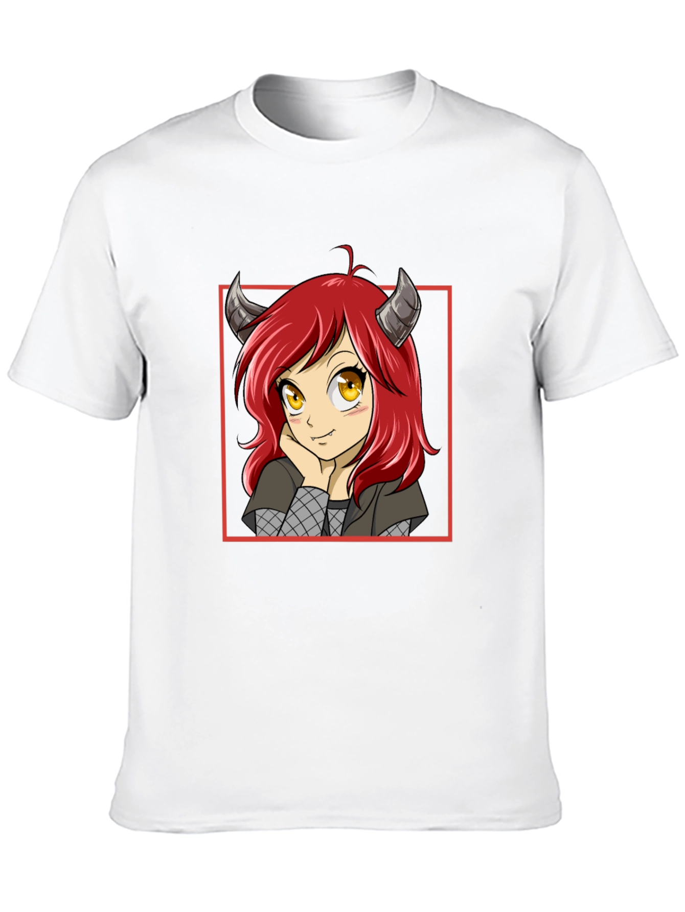 Anime Girl Devil Horns Graphic T-Shirt