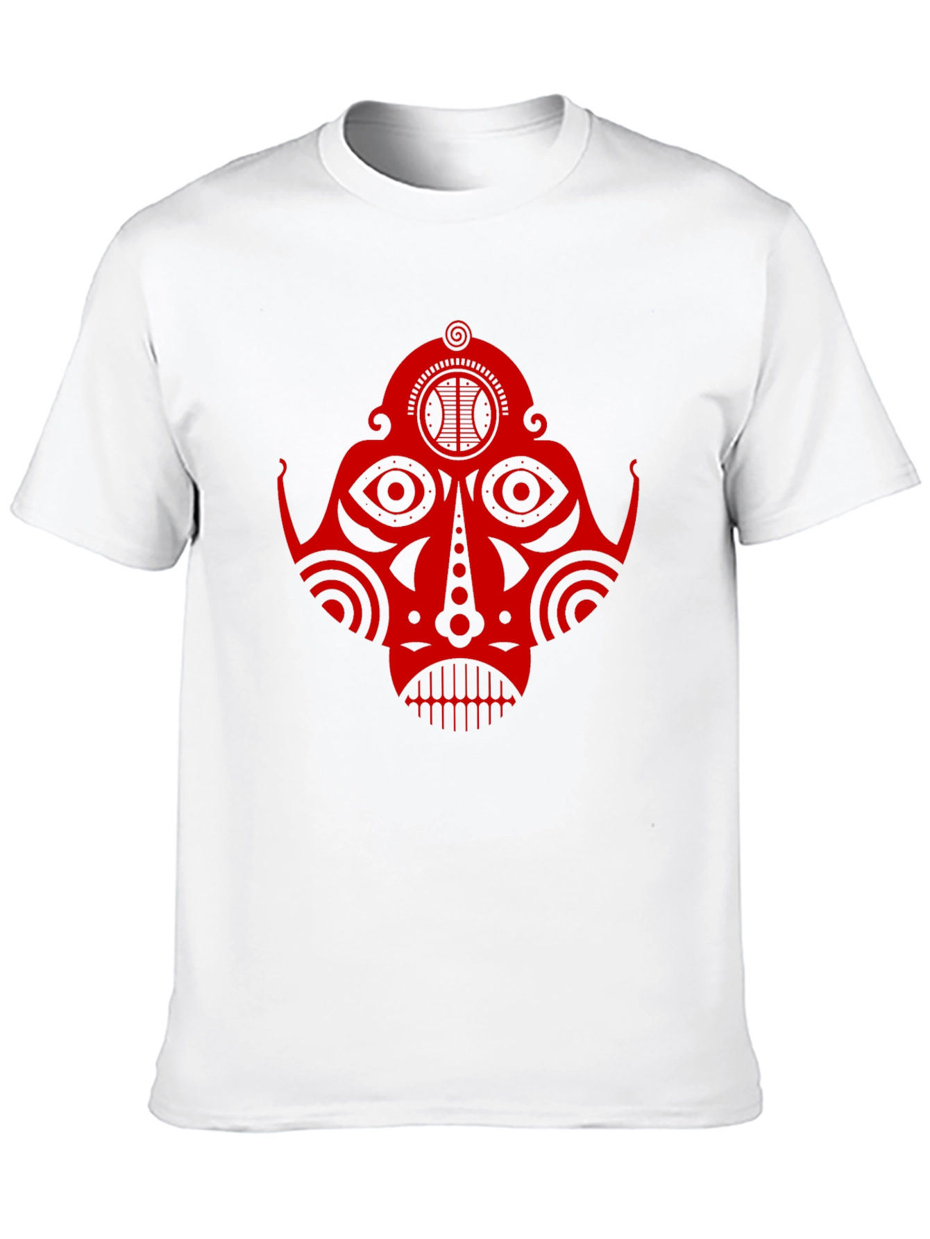 Tribal Mask Graphic Tee - Unique Design