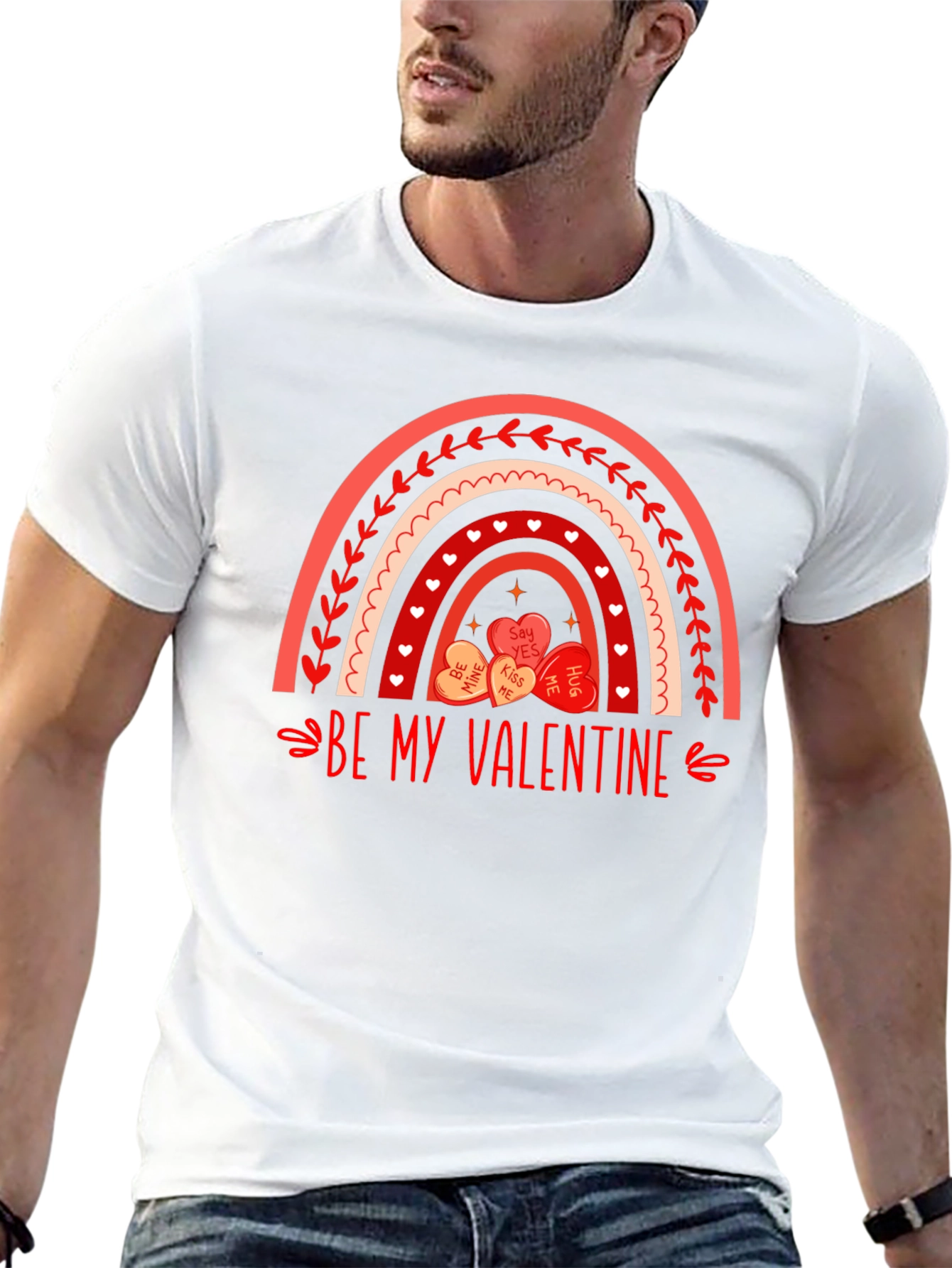 Be My Valentine Rainbow Heart T-Shirt