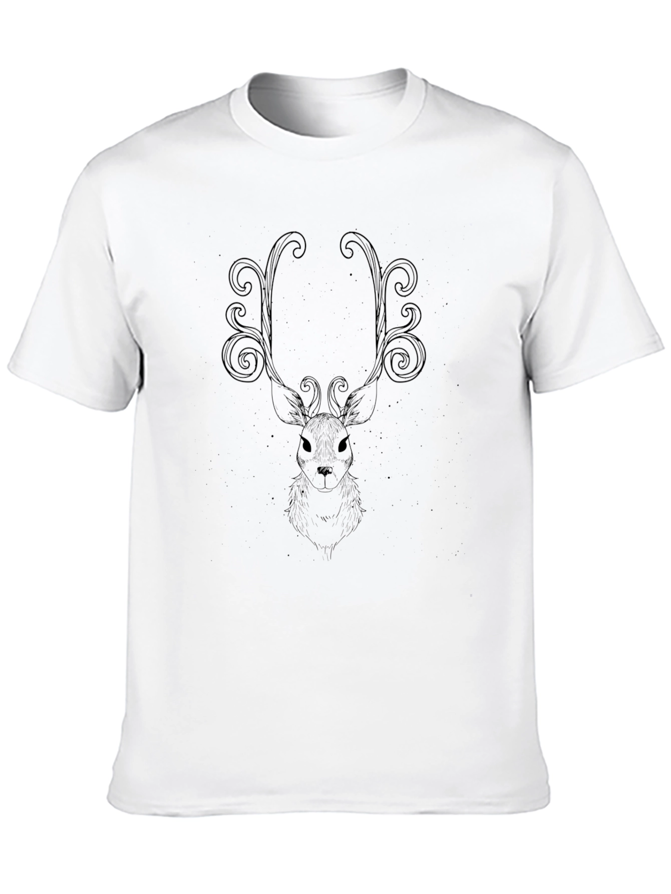 Deer Antler Swirl Black Graphic T-Shirt