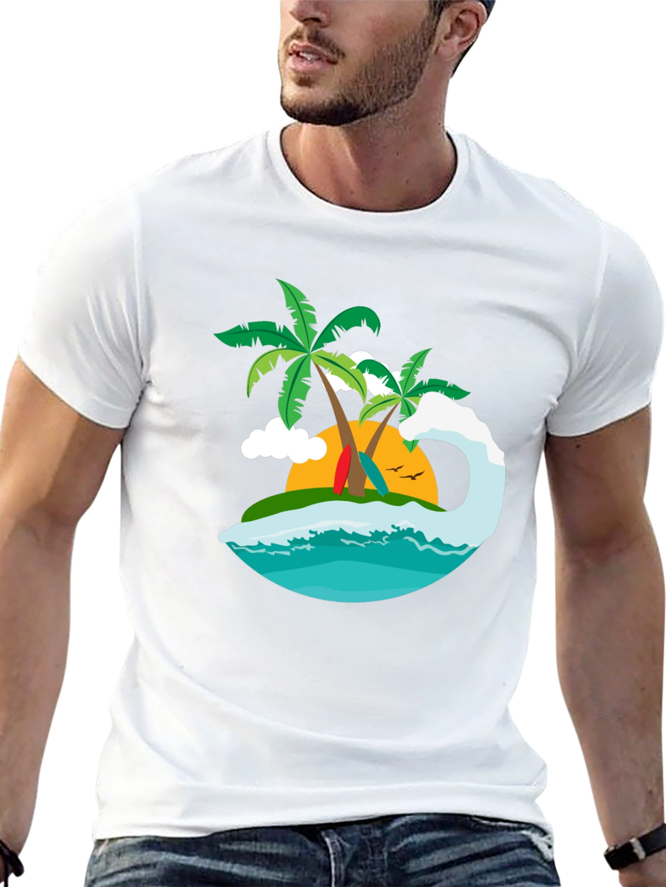 Tropical Island Graphic Tee - Surfs Up!