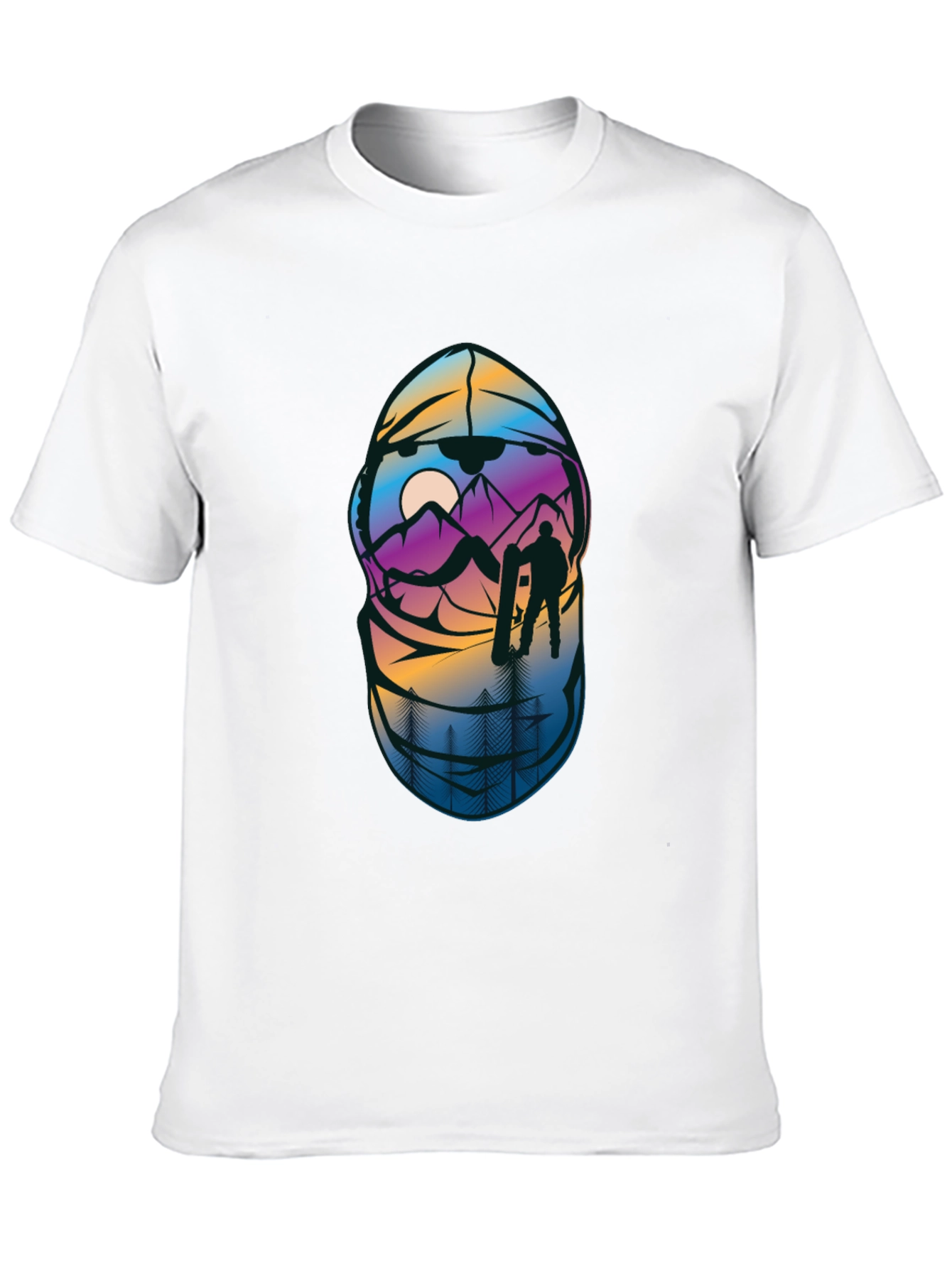 Snowboarder Mountain Scene Graphic T-Shirt
