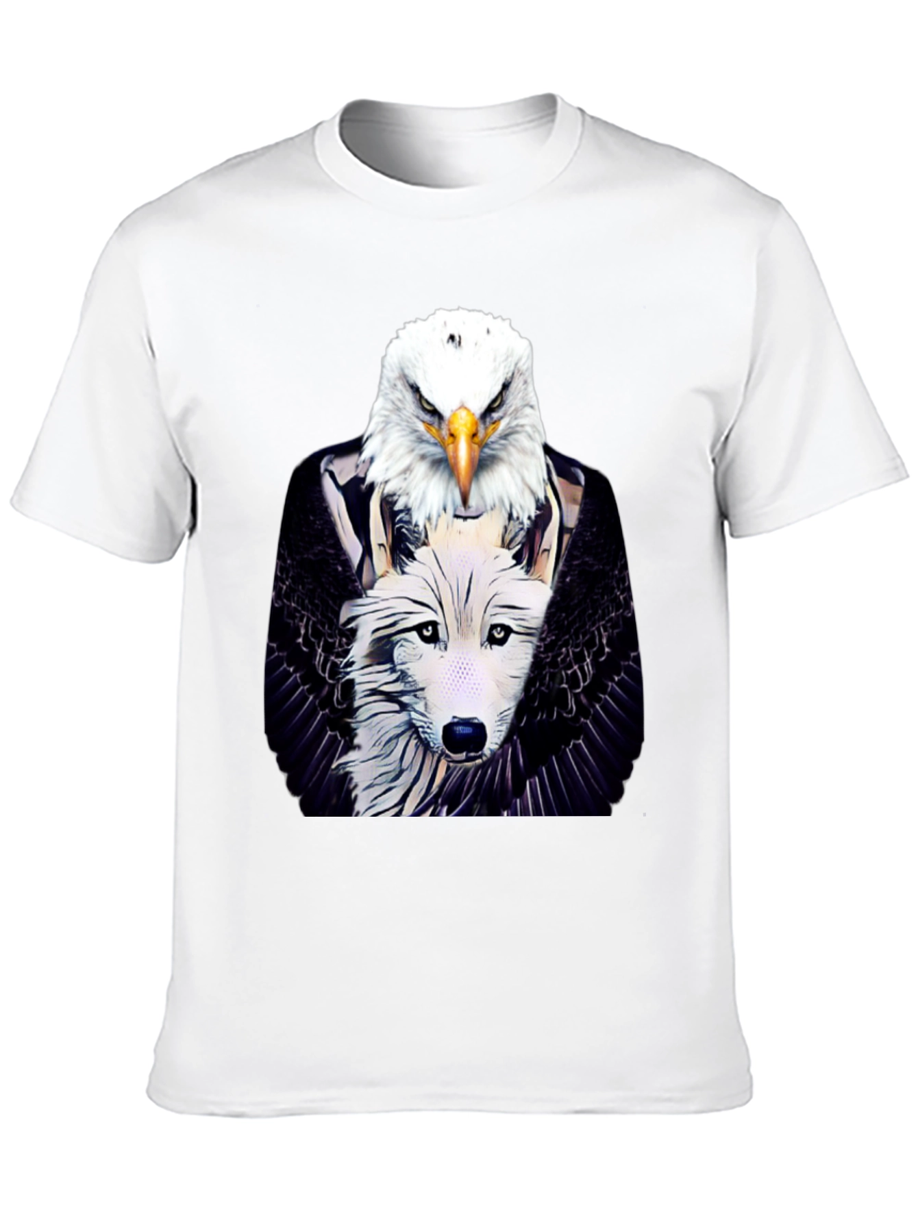 Eagle & Wolf Graphic Tee - Unique Design