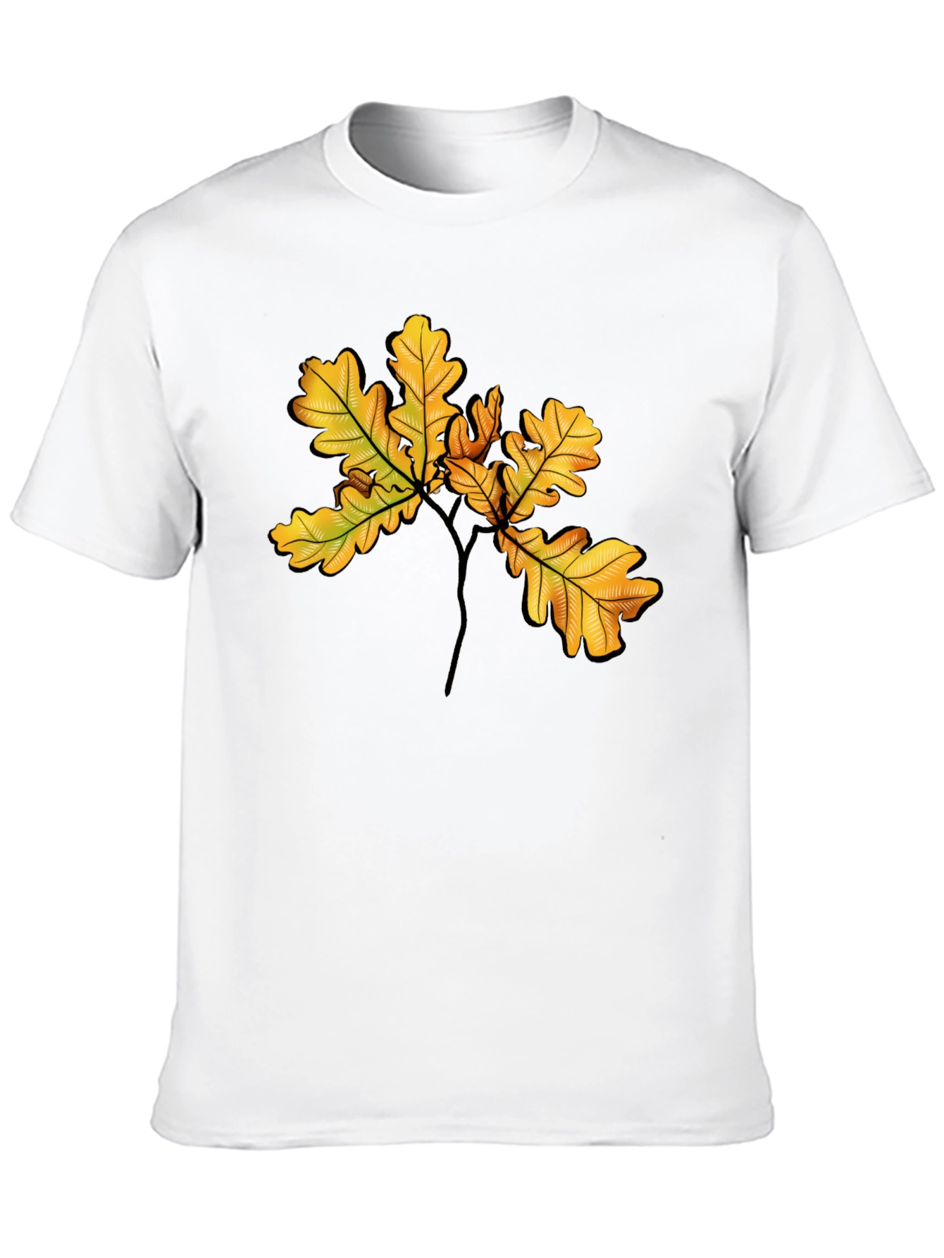 Autumn Oak Leaf Black T-Shirt