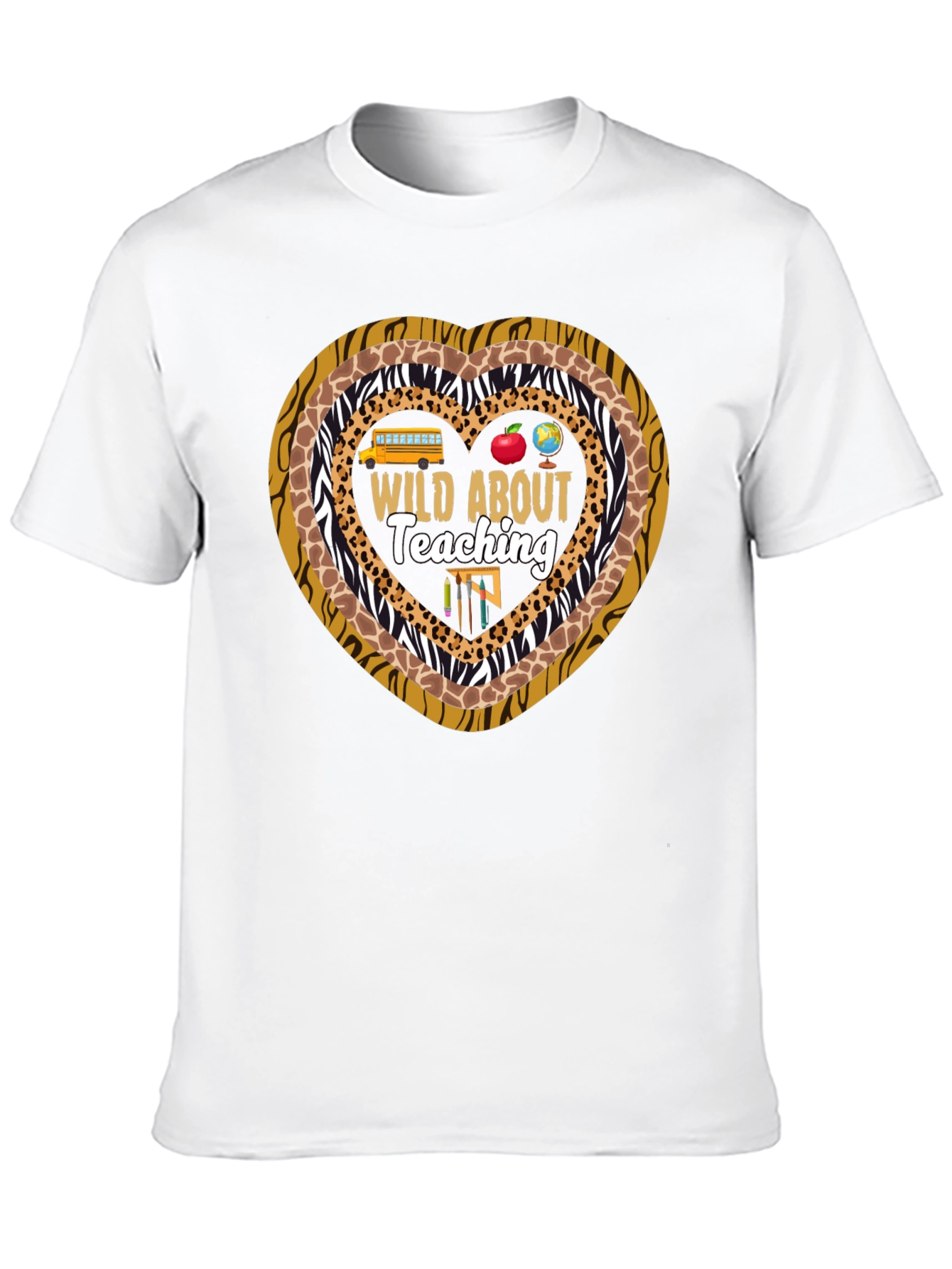 Wild About Teaching Heart Print T-Shirt