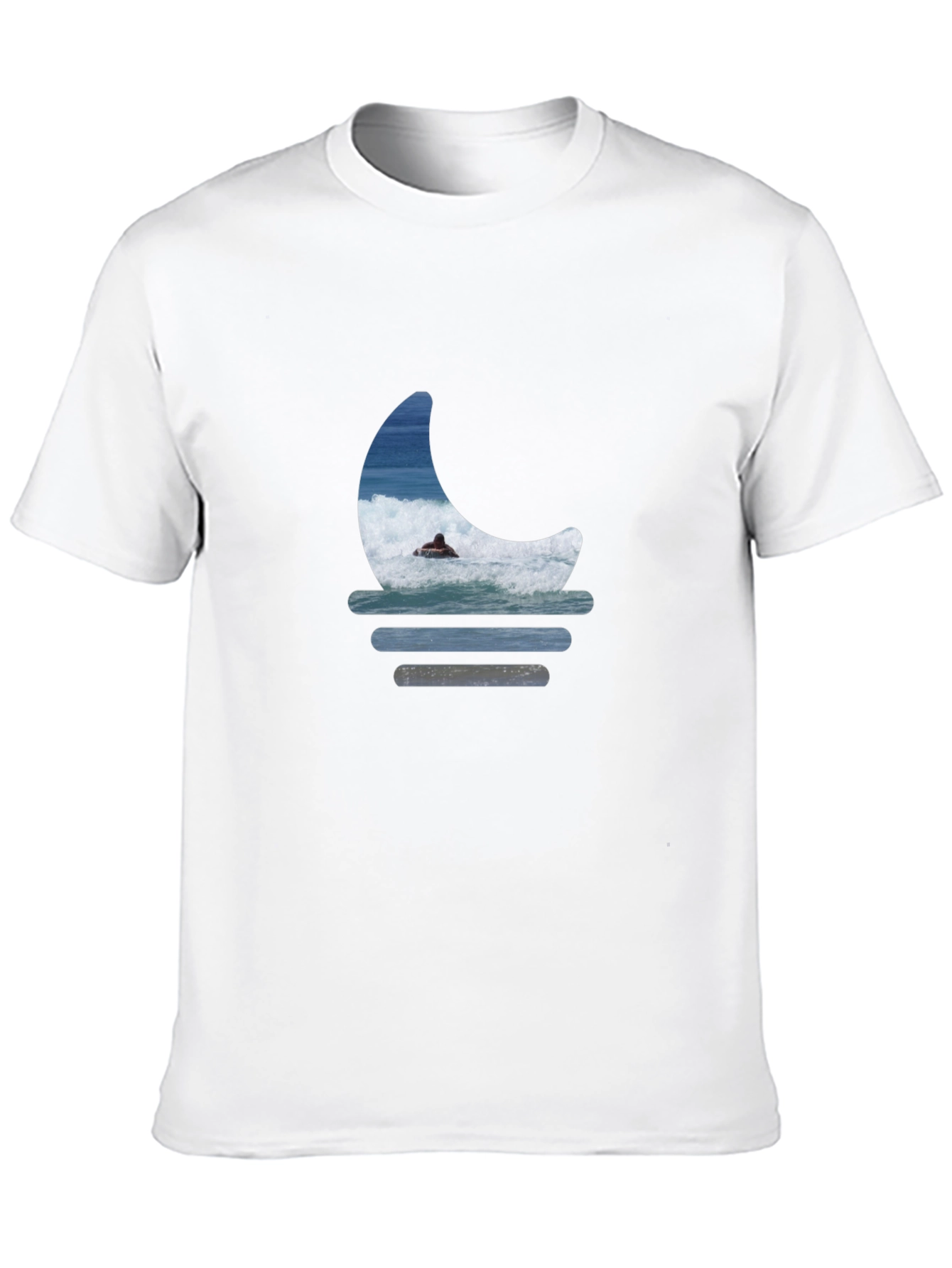 Surfer Moon Graphic Tee - Relaxed Fit Black T-Shirt