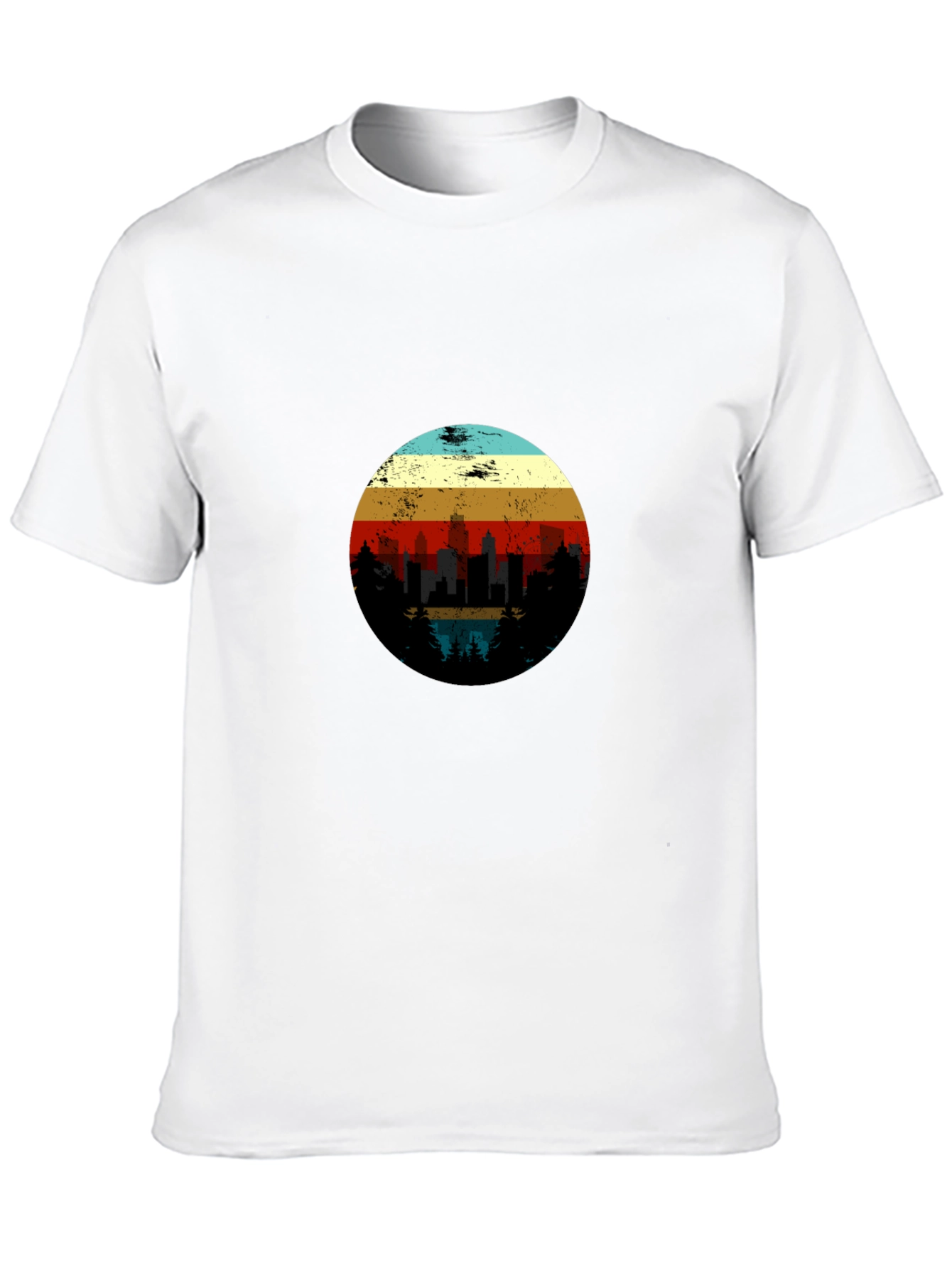 Retro Sunset Cityscape Graphic Tee