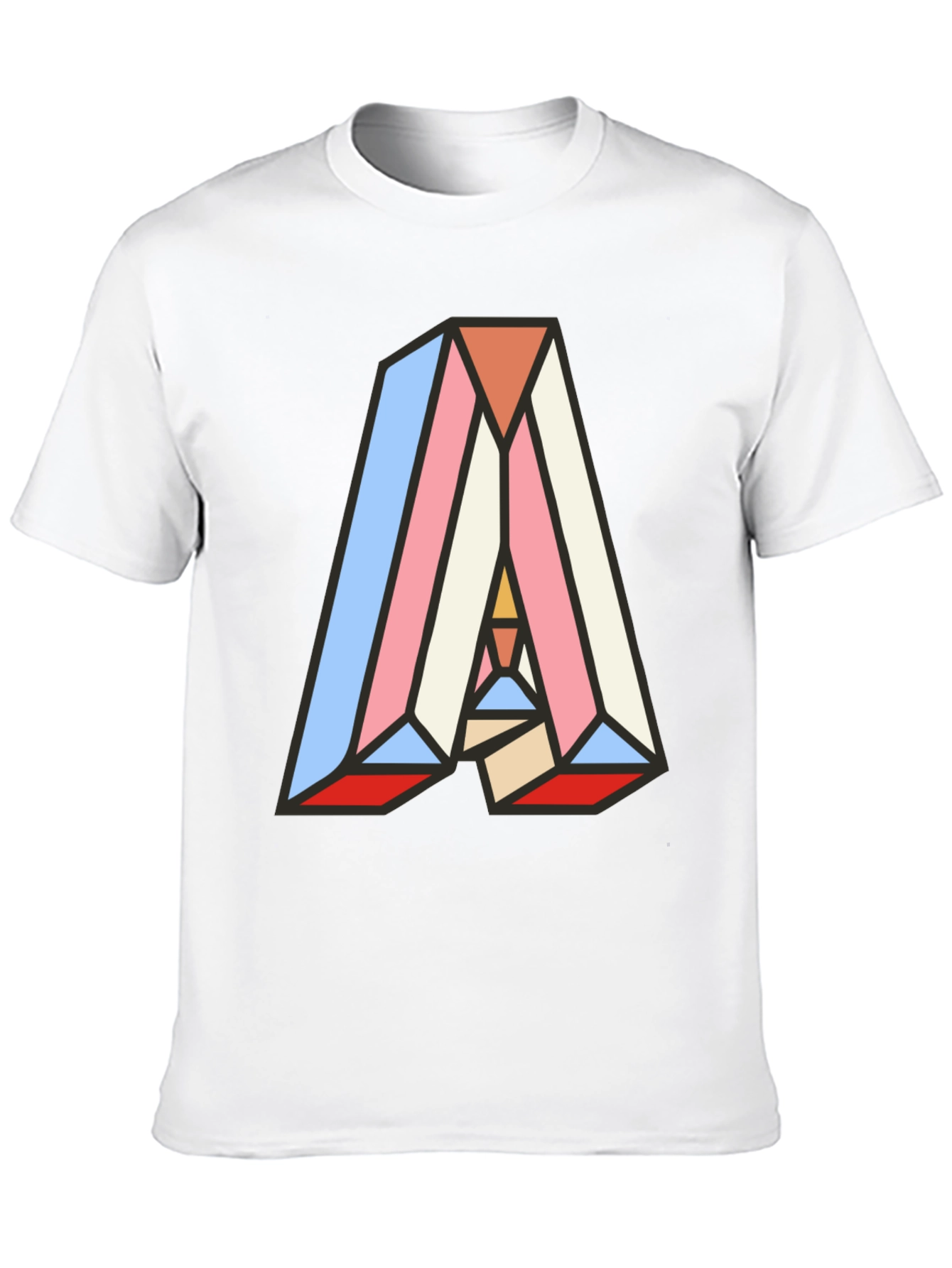 Abstract Geometric Letter A Graphic T-Shirt