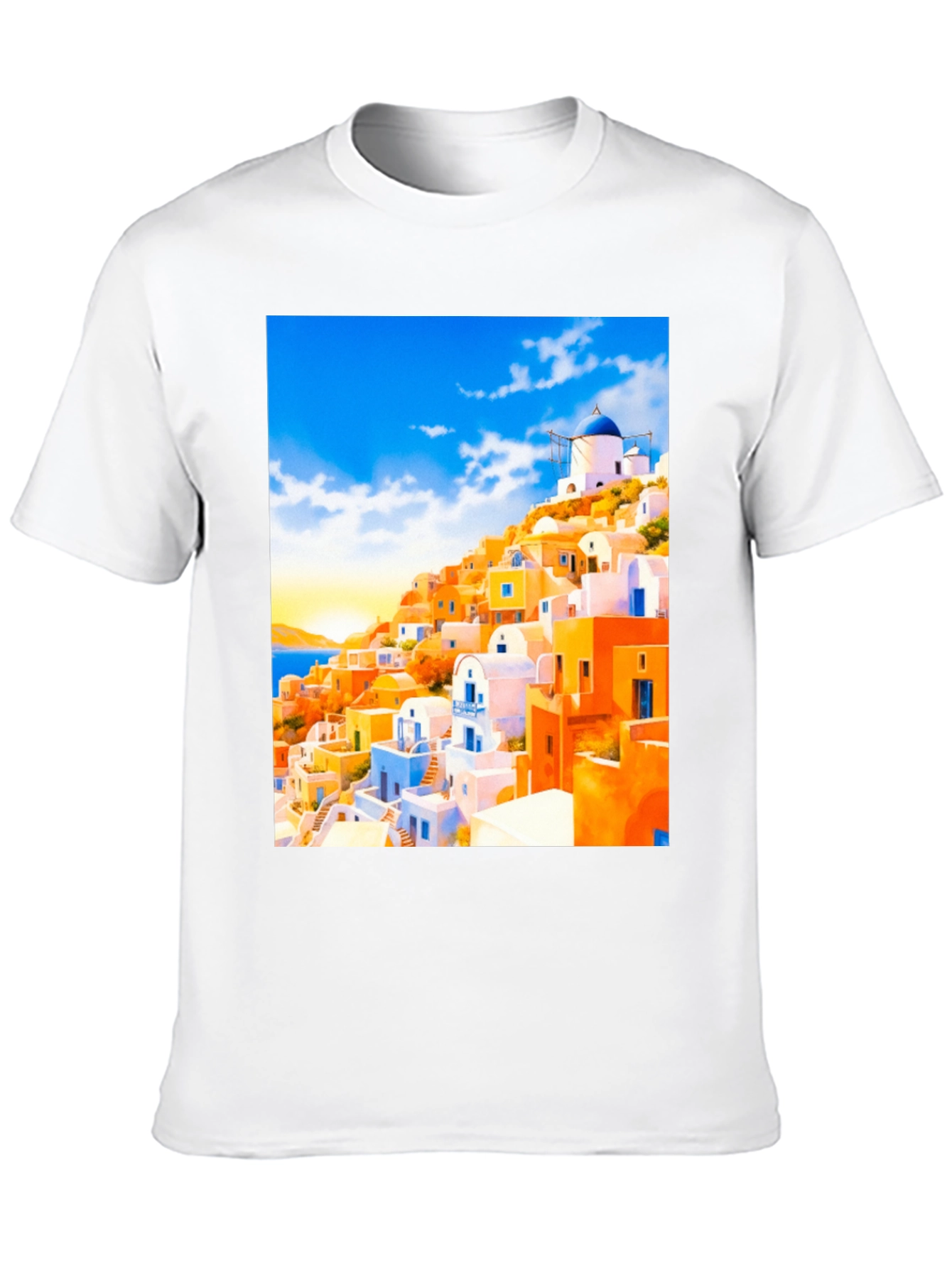 Santorini Inspired T-Shirt - Island Paradise