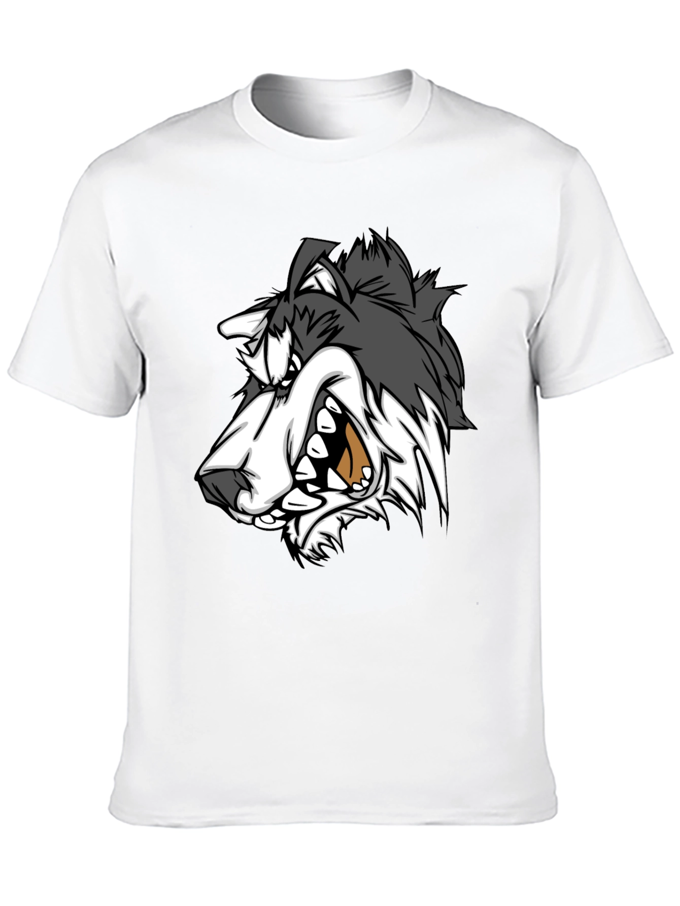 Angry Wolf Graphic Black T-Shirt