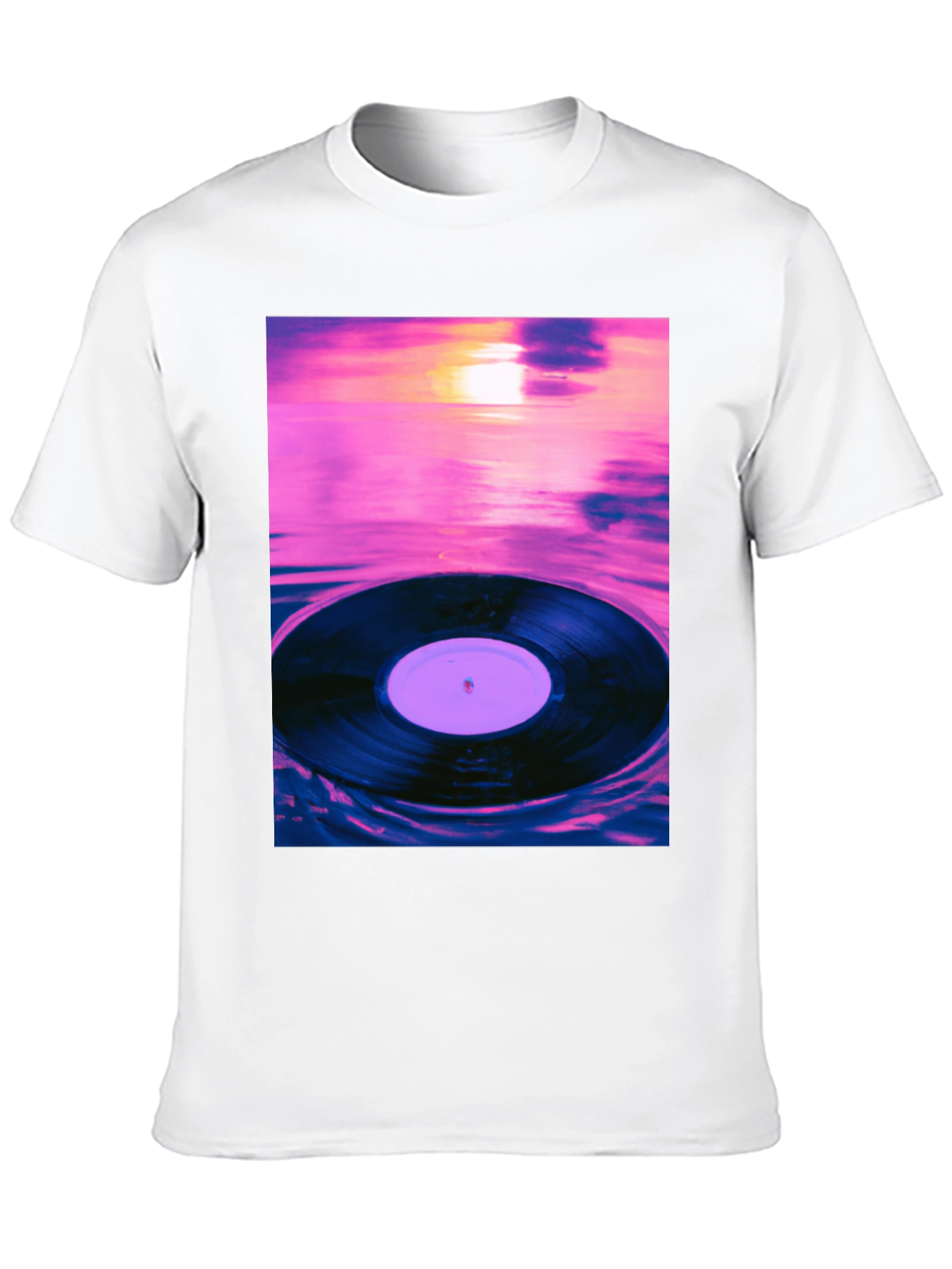 Vinyl Record Sunset Graphic Tee