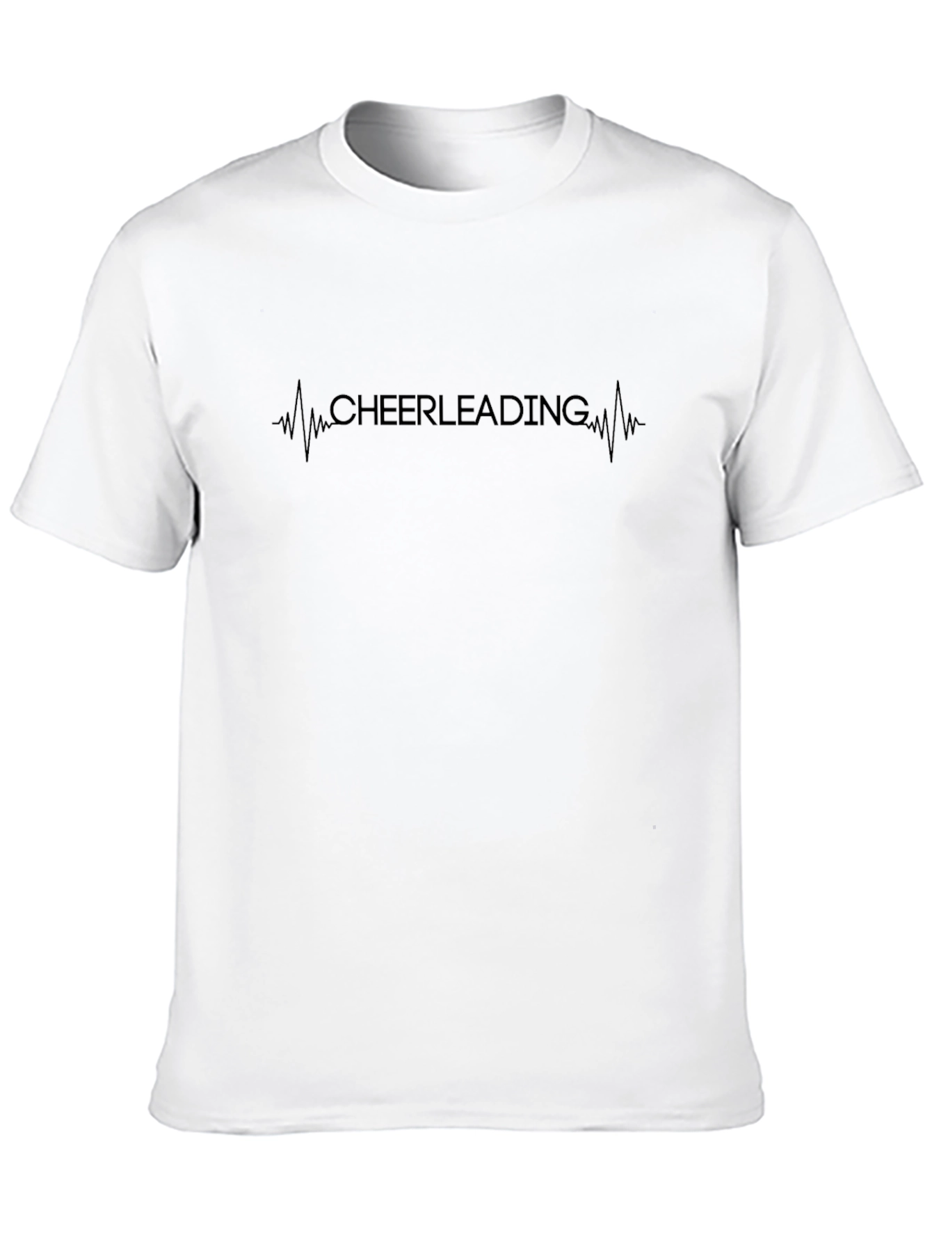 Cheerleading Heartbeat Graphic Tee - Black