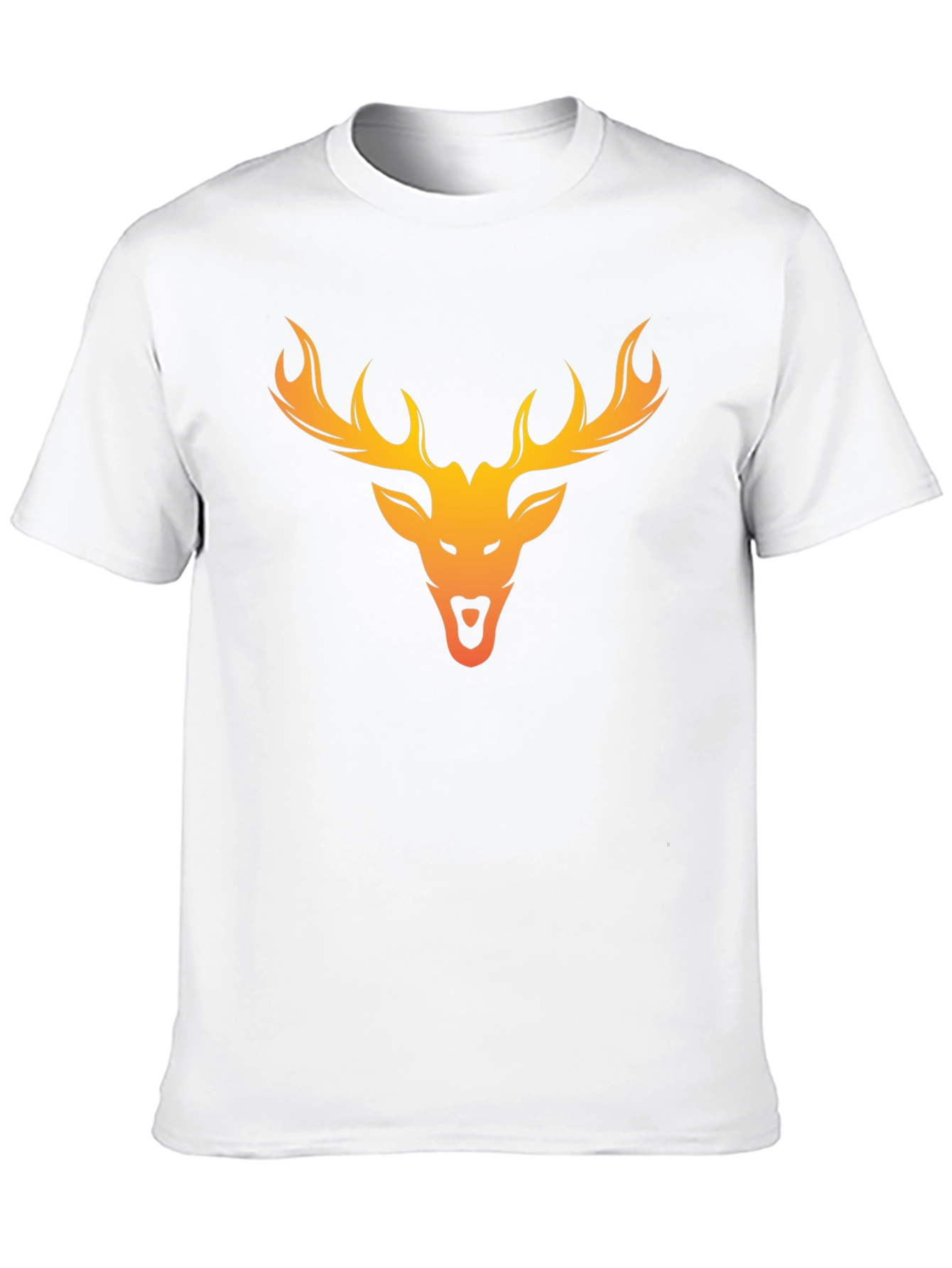 Deer Head Graphic Tee - Black Cotton Blend