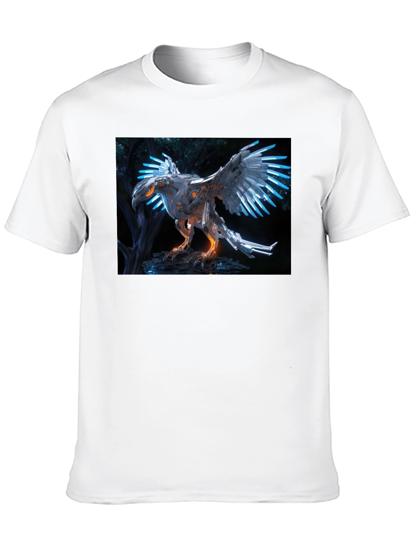 Cyberpunk Eagle T-Shirt - Futuristic Bird Design