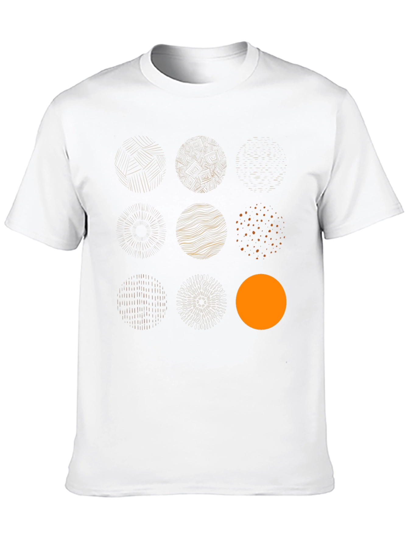 Abstract Circle Design Black T-Shirt