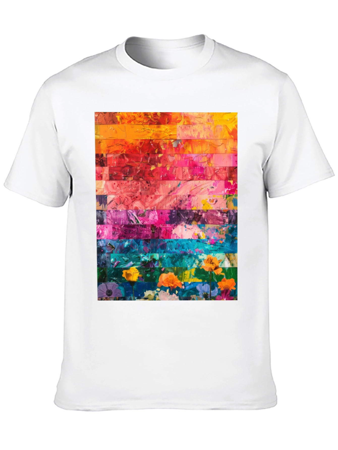 Abstract Art Graphic Tee - Vibrant Painterly Design