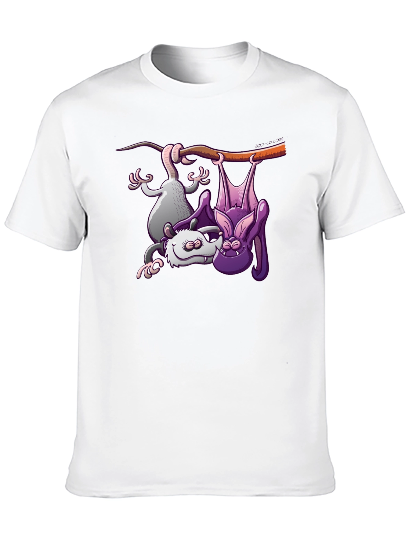 Bat & Opossum Tee - Funny Animal Cartoon Shirt