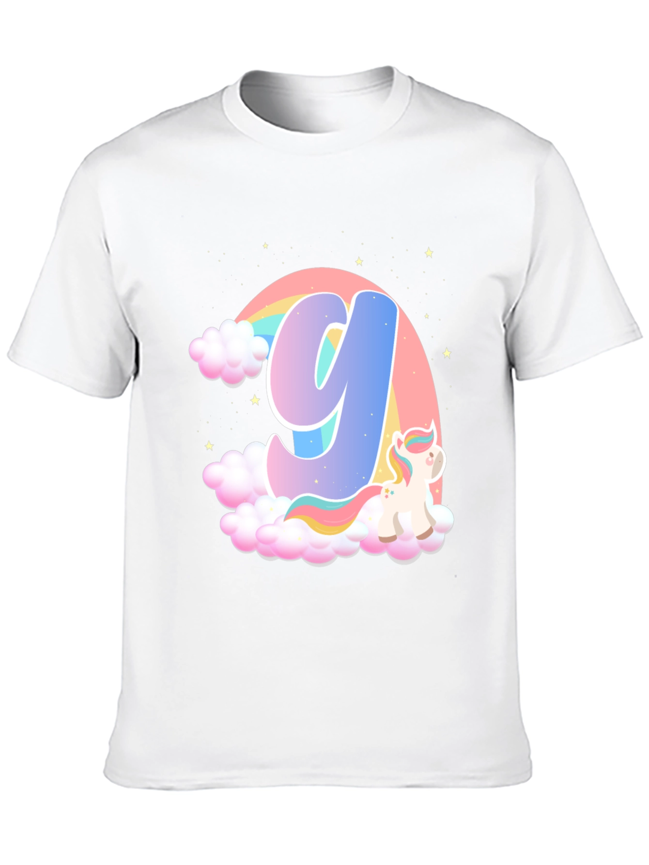 Rainbow Unicorn Letter Y T-Shirt
