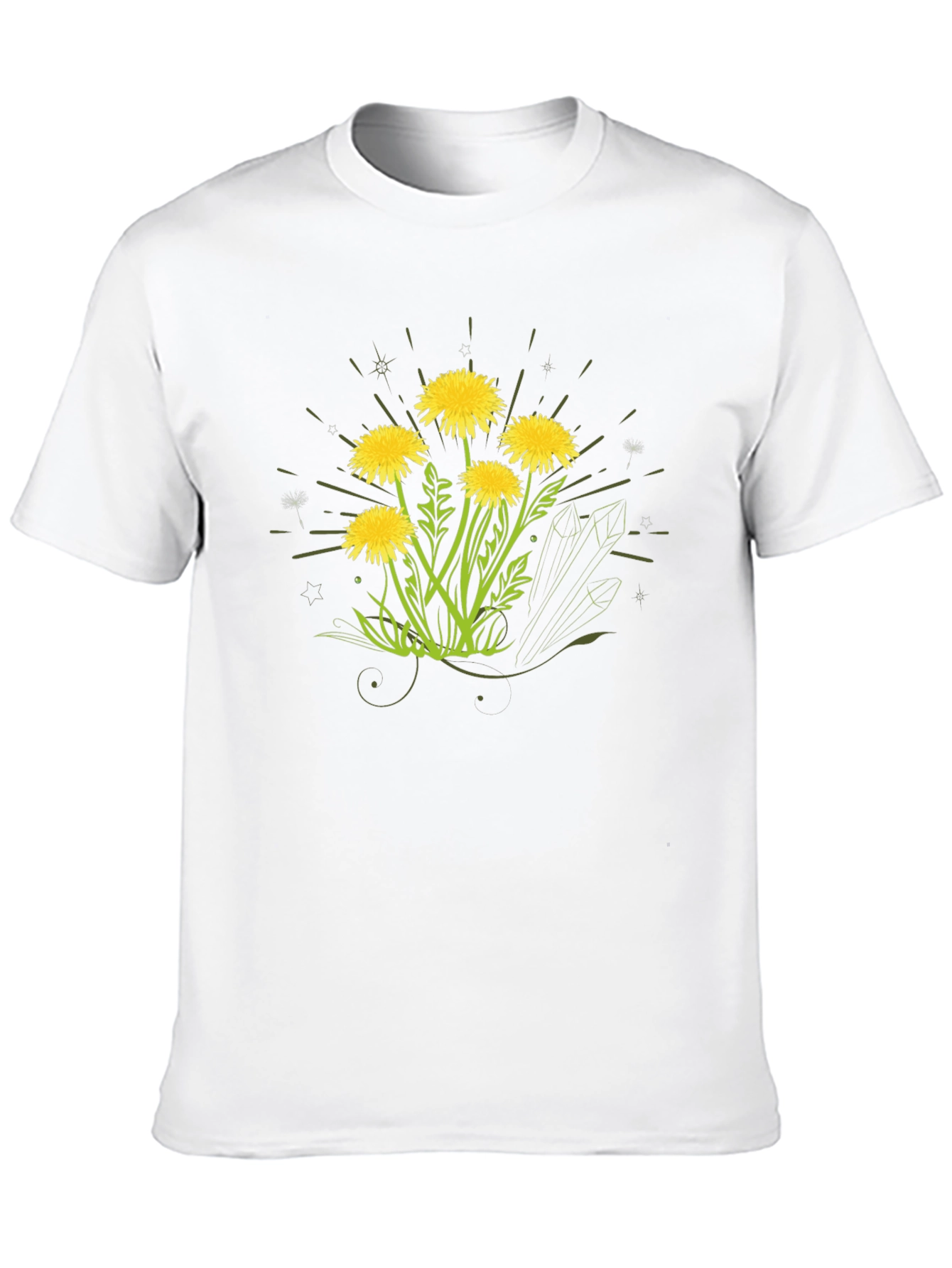 Dandelion Graphic Print Black T-Shirt