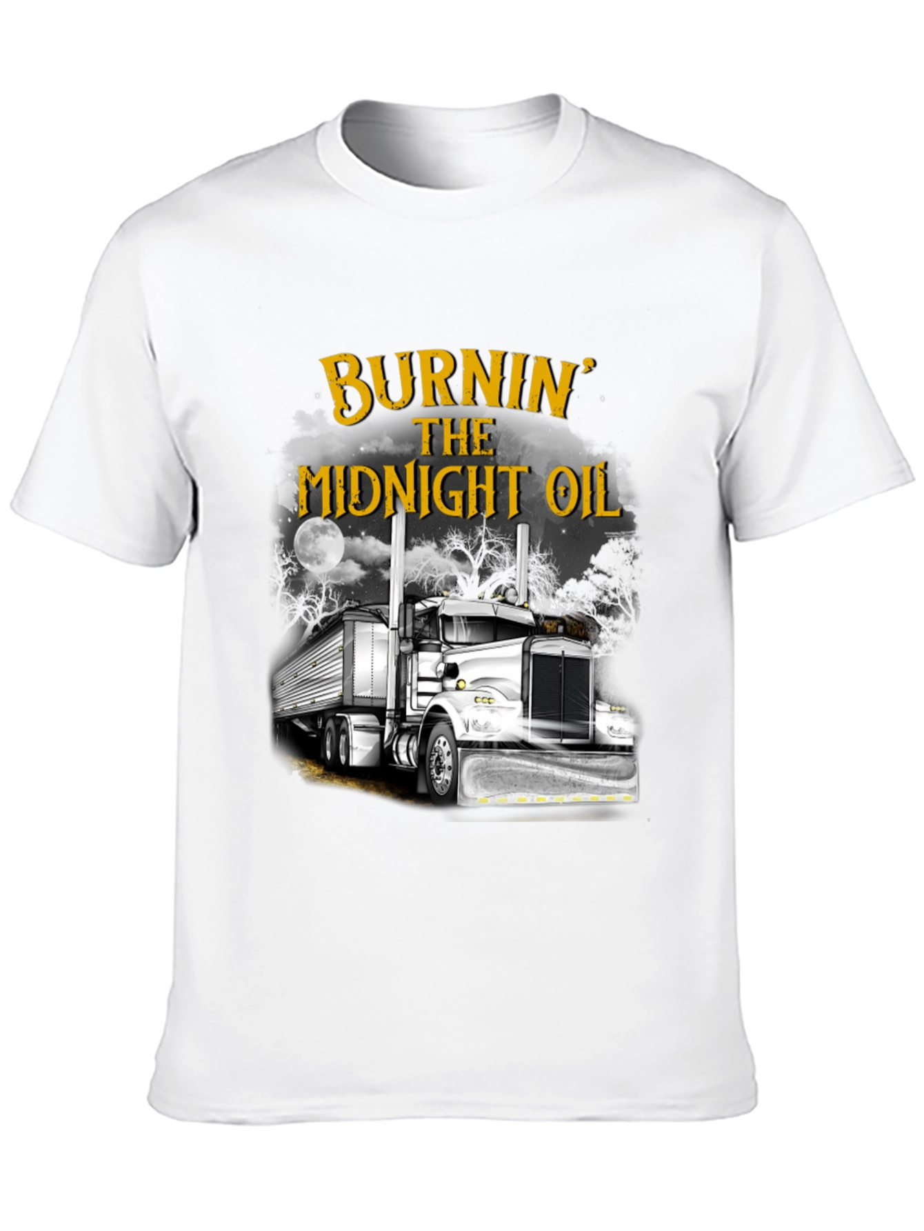 Burnin the Midnight Oil Trucker T-Shirt