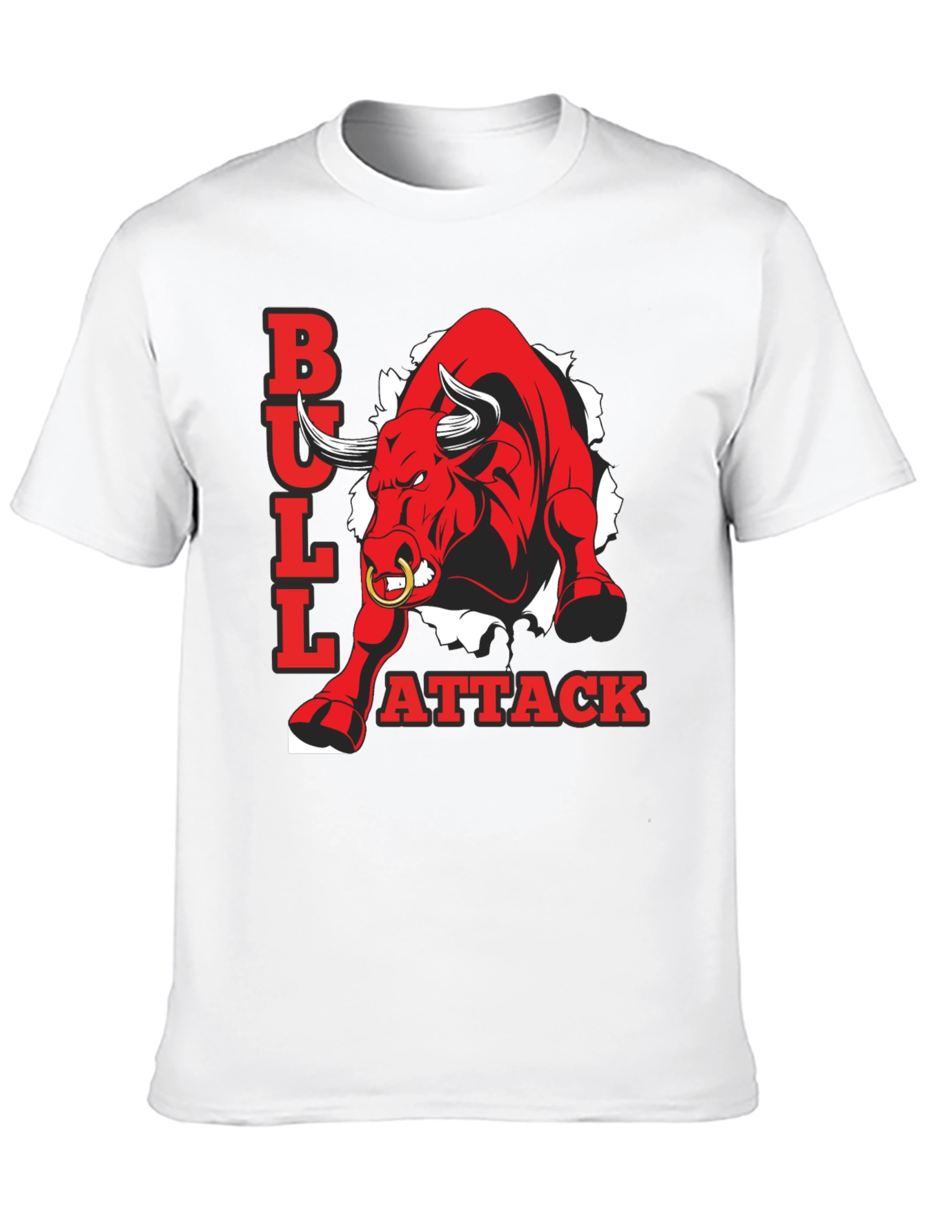 Bull Attack Graphic Tee - Mens Black T-Shirt
