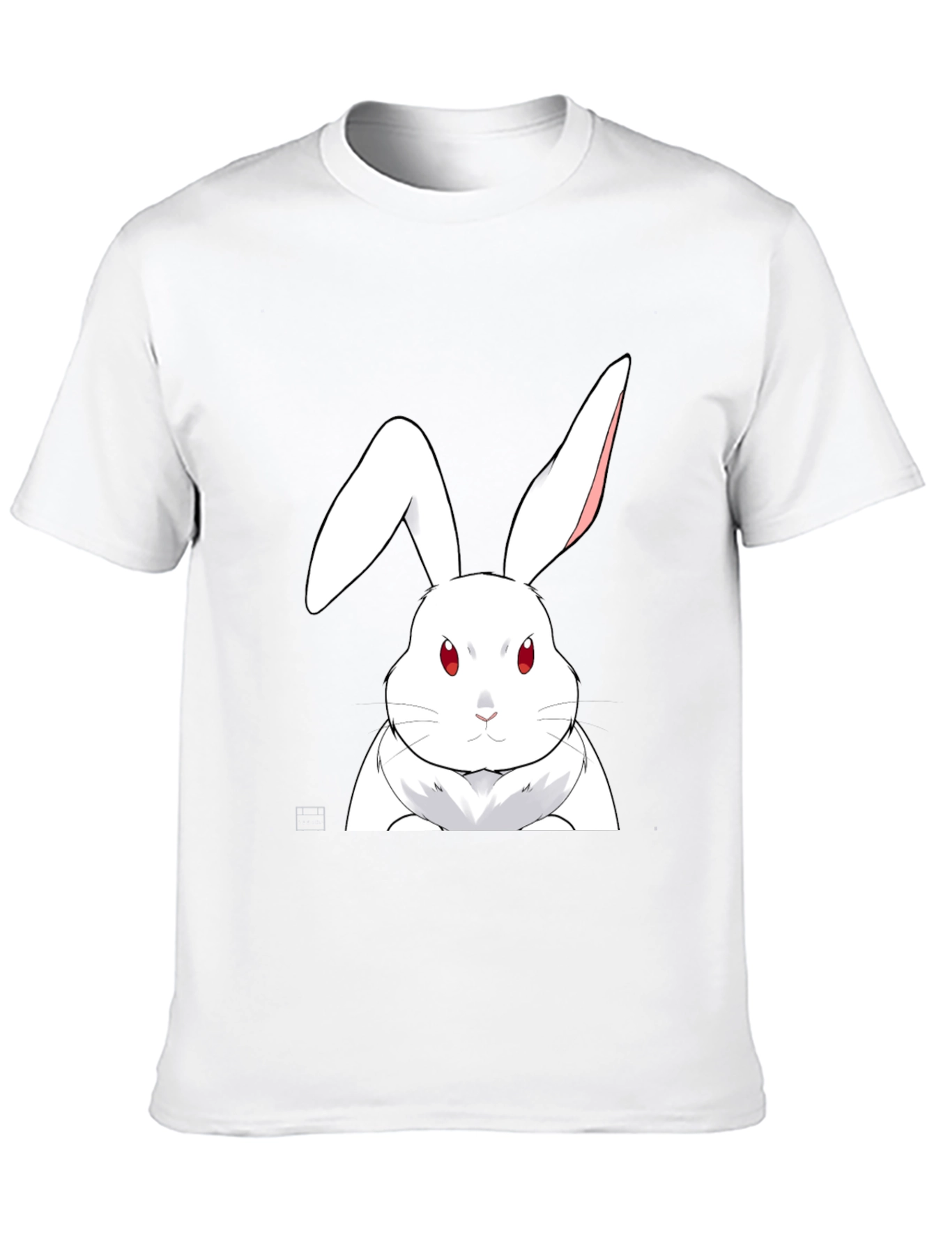 White Rabbit Graphic Tee - Black Cotton T-Shirt