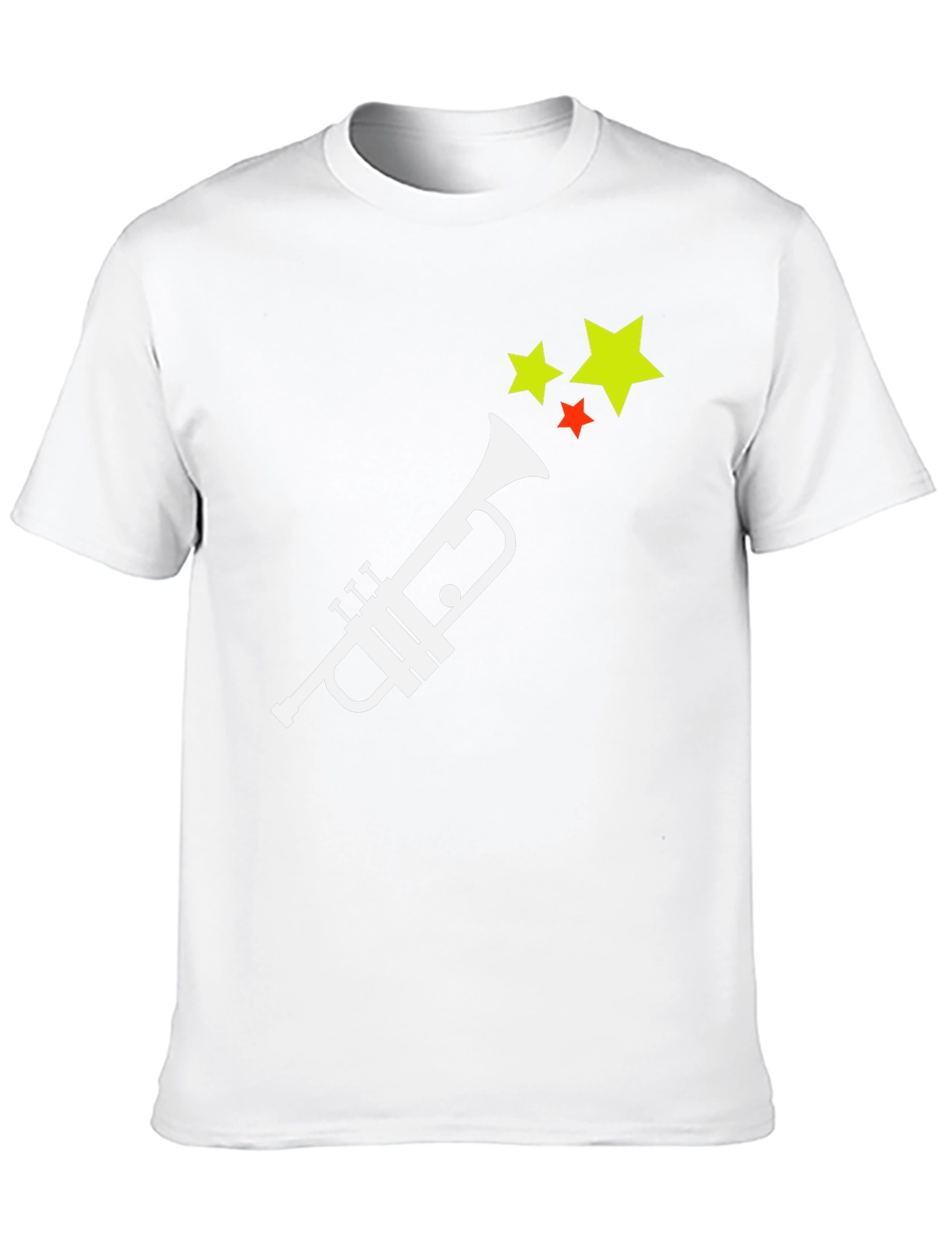 Trumpet and Stars Graphic Tee - Black Cotton