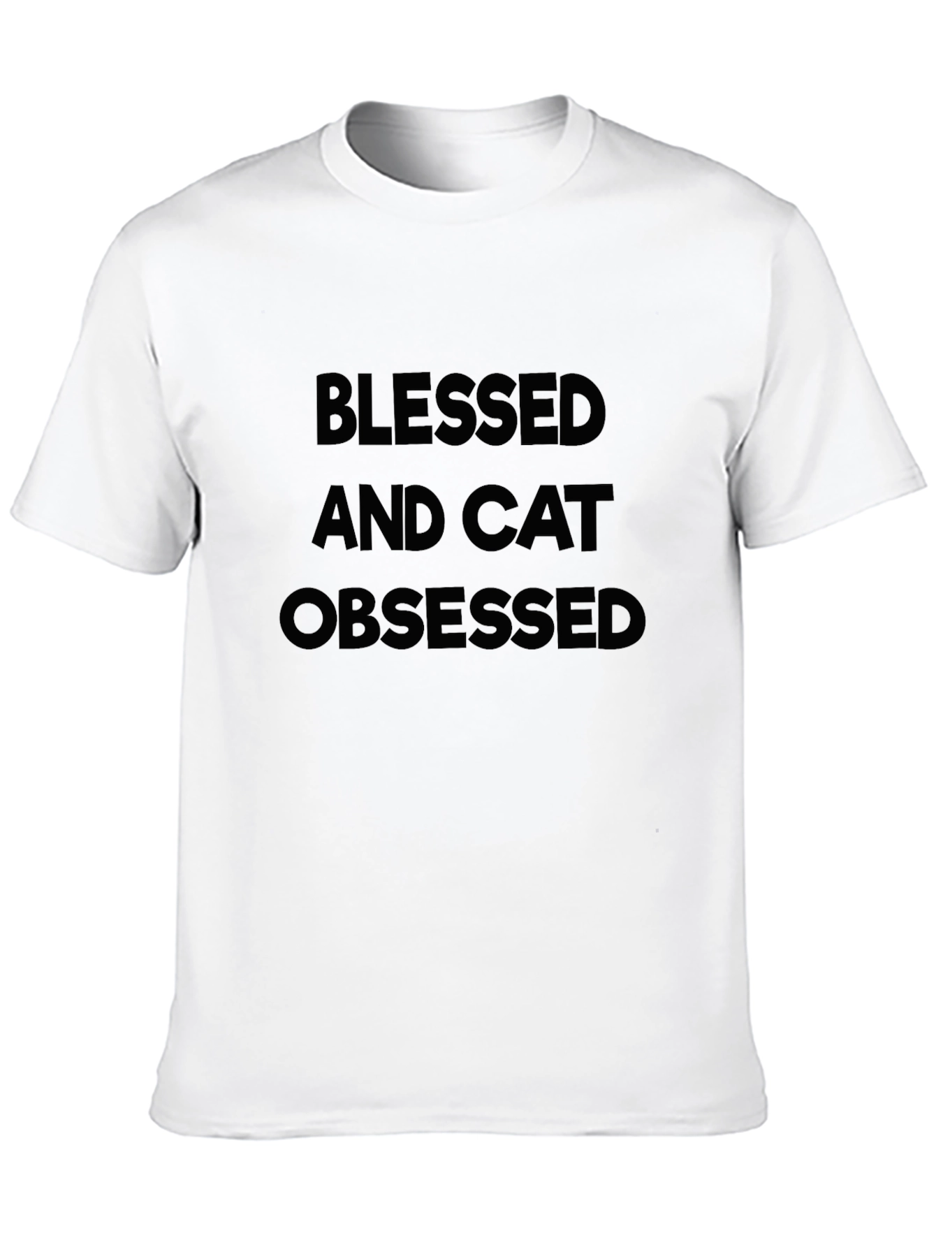 Blessed and Cat Obsessed Black T-Shirt