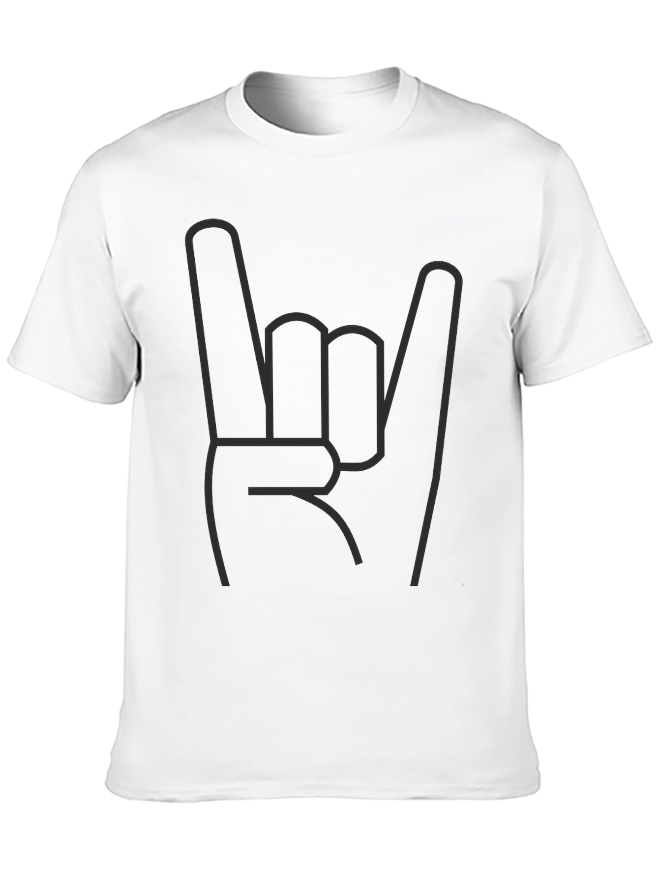 Rock On Hand Sign Black T-Shirt