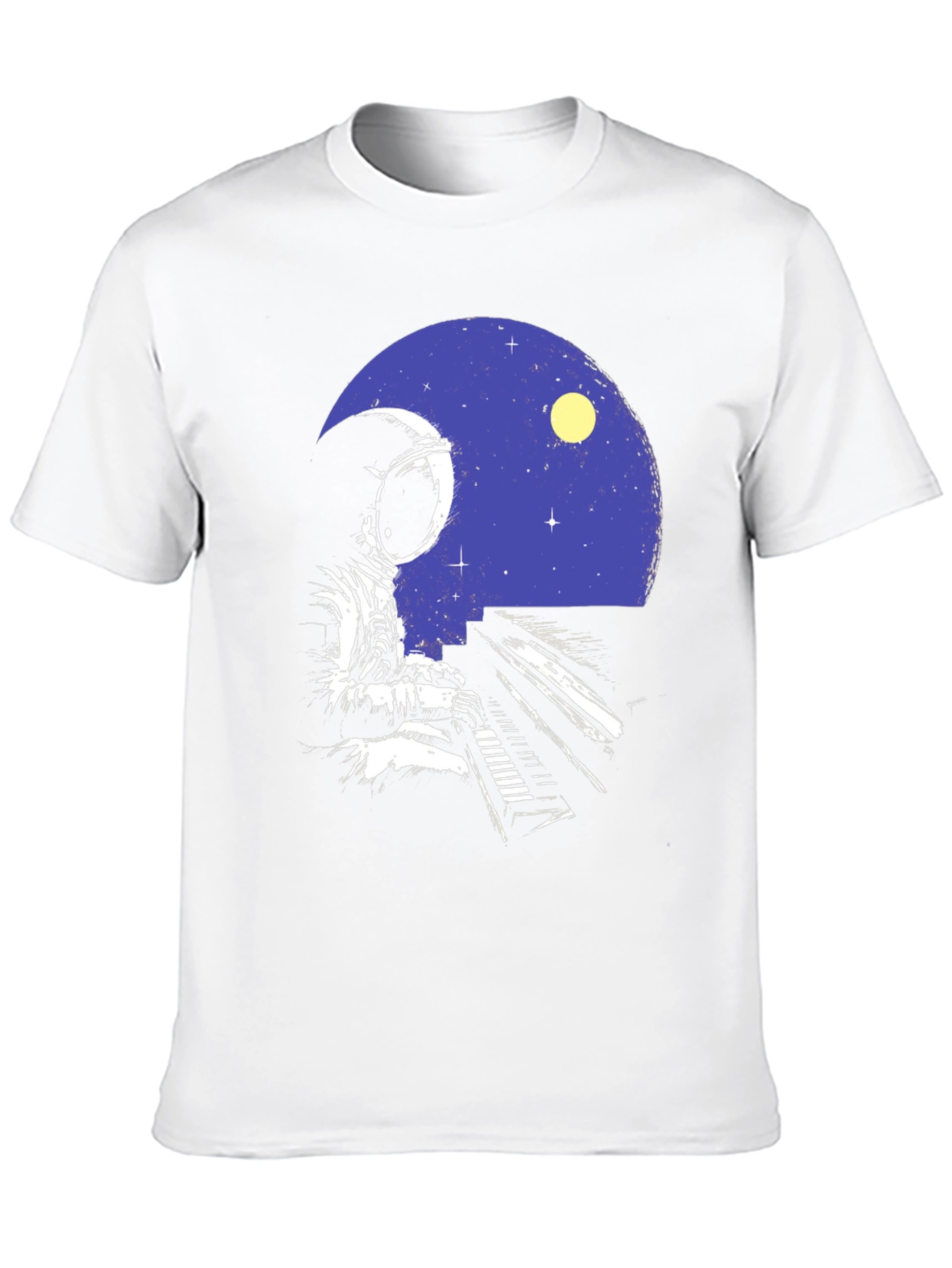 Astronaut Piano Player Graphic T-Shirt