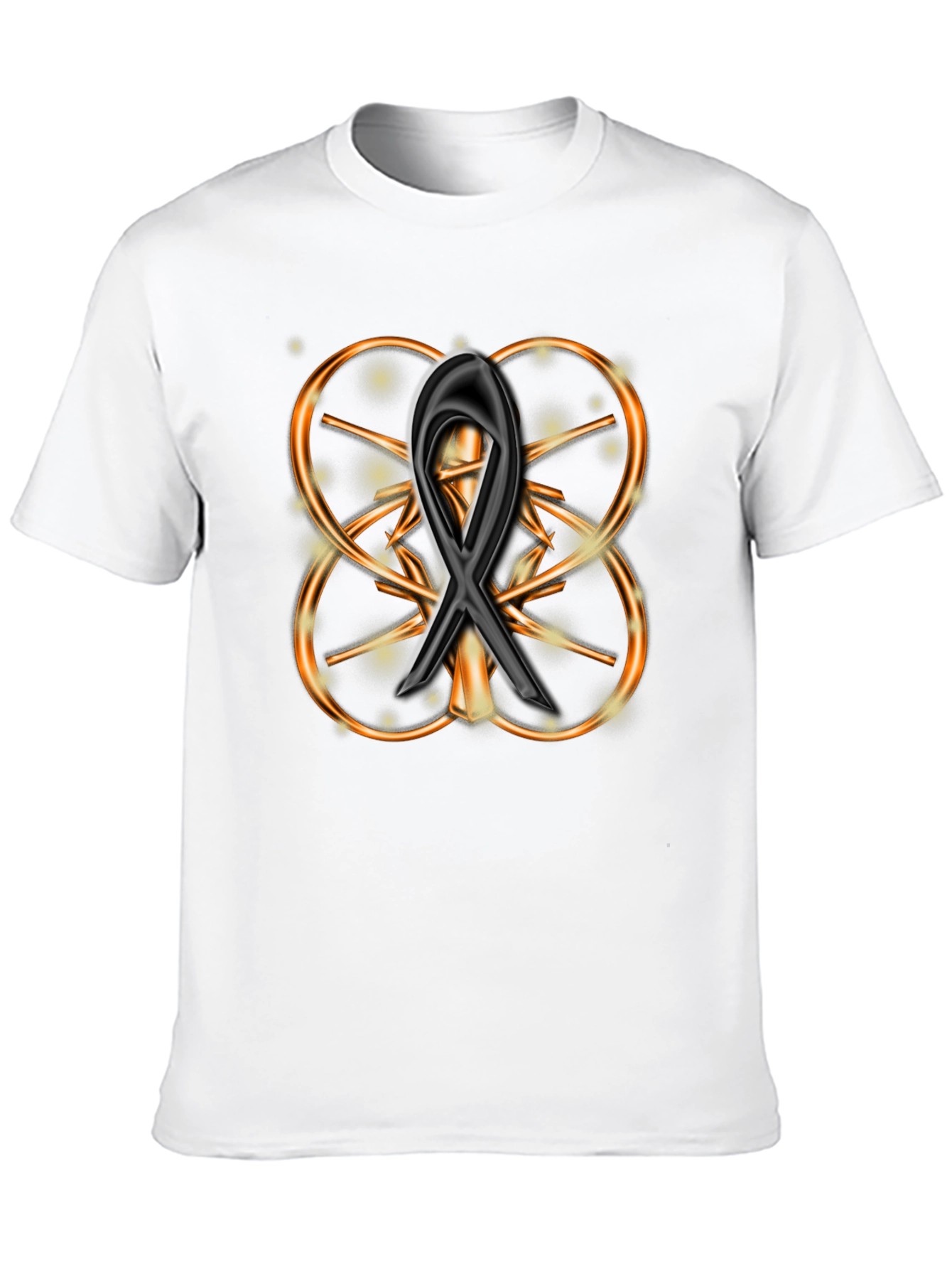 Elegant Black Ribbon Design Graphic Tee