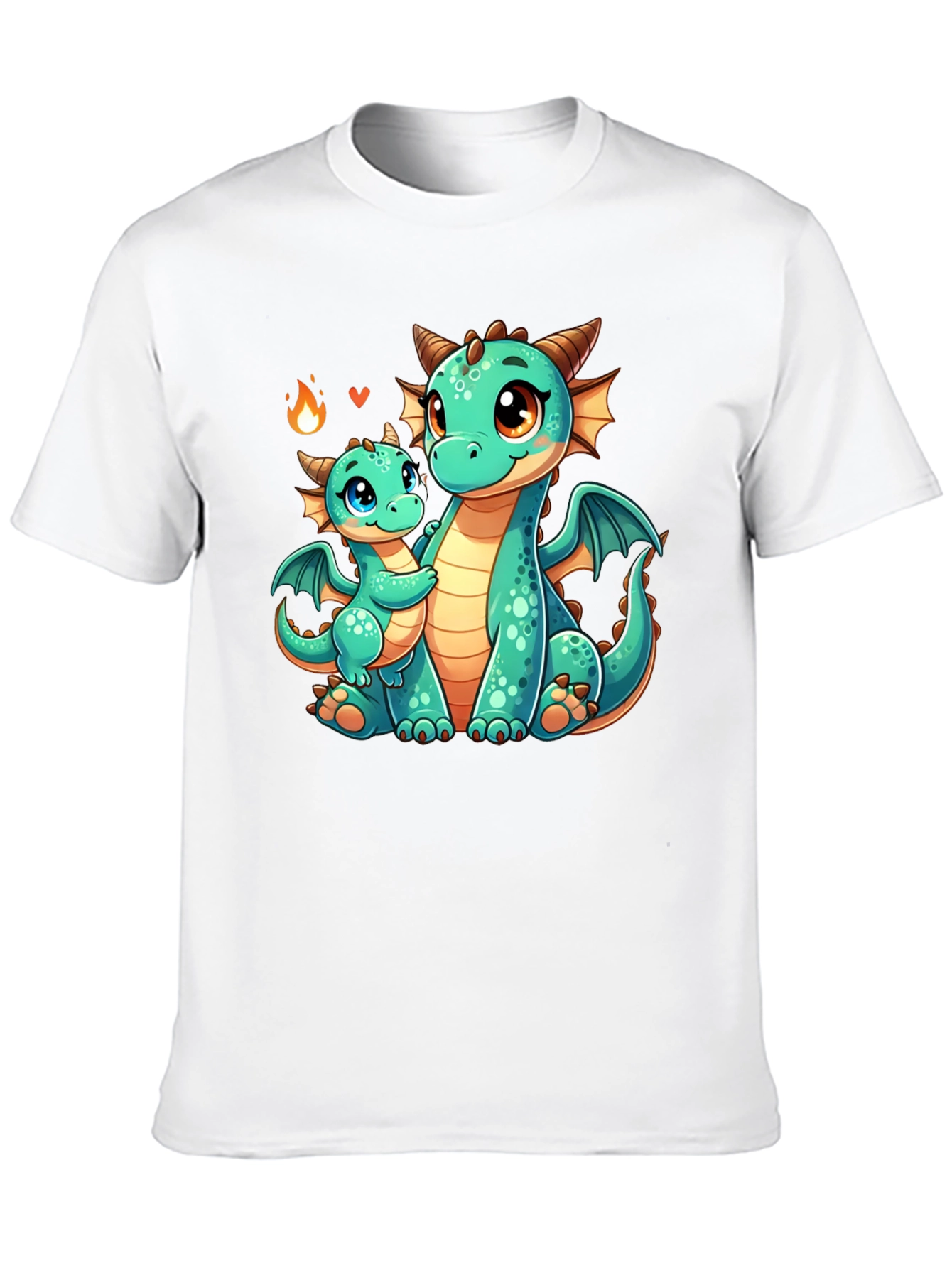 Cute Dragon Family Graphic Tee - Black