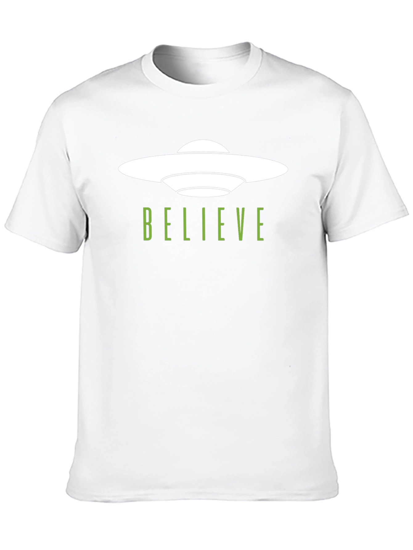 Believe UFO Graphic Tee - Trendy Black T-Shirt