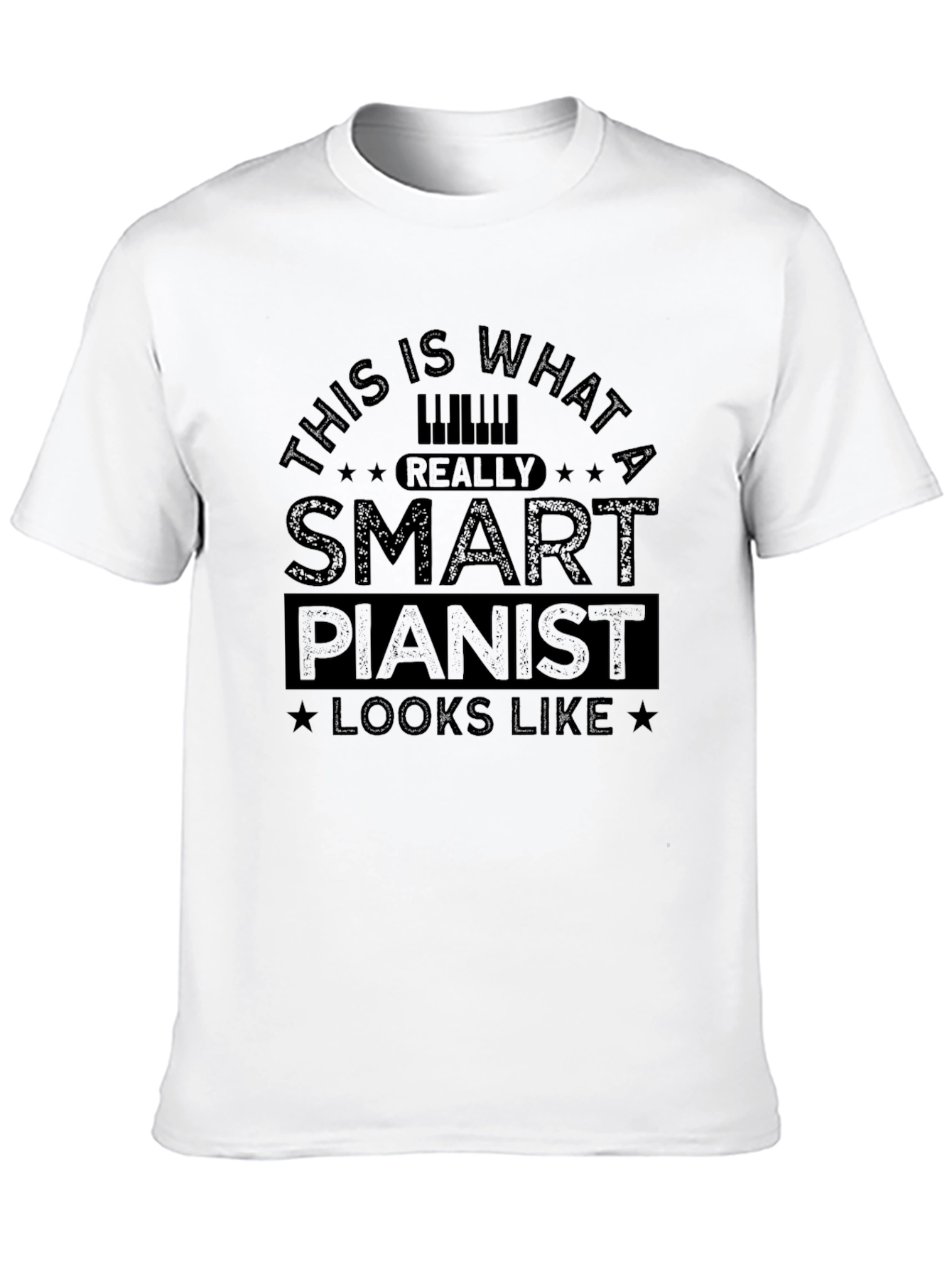 Smart Pianist Black T-Shirt - Music Lover Apparel
