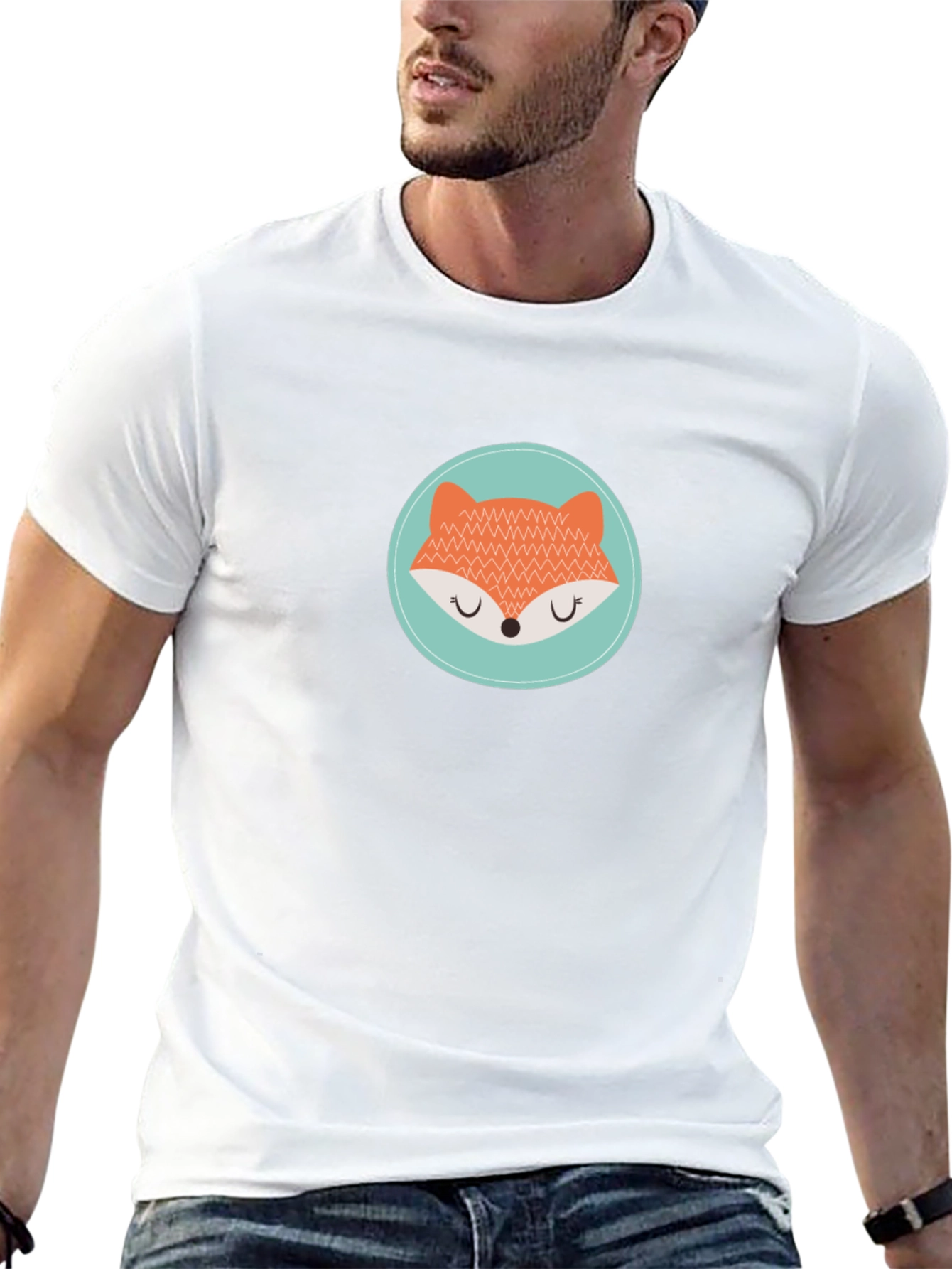 Cute Fox Graphic Tee - Unisex Black T-Shirt