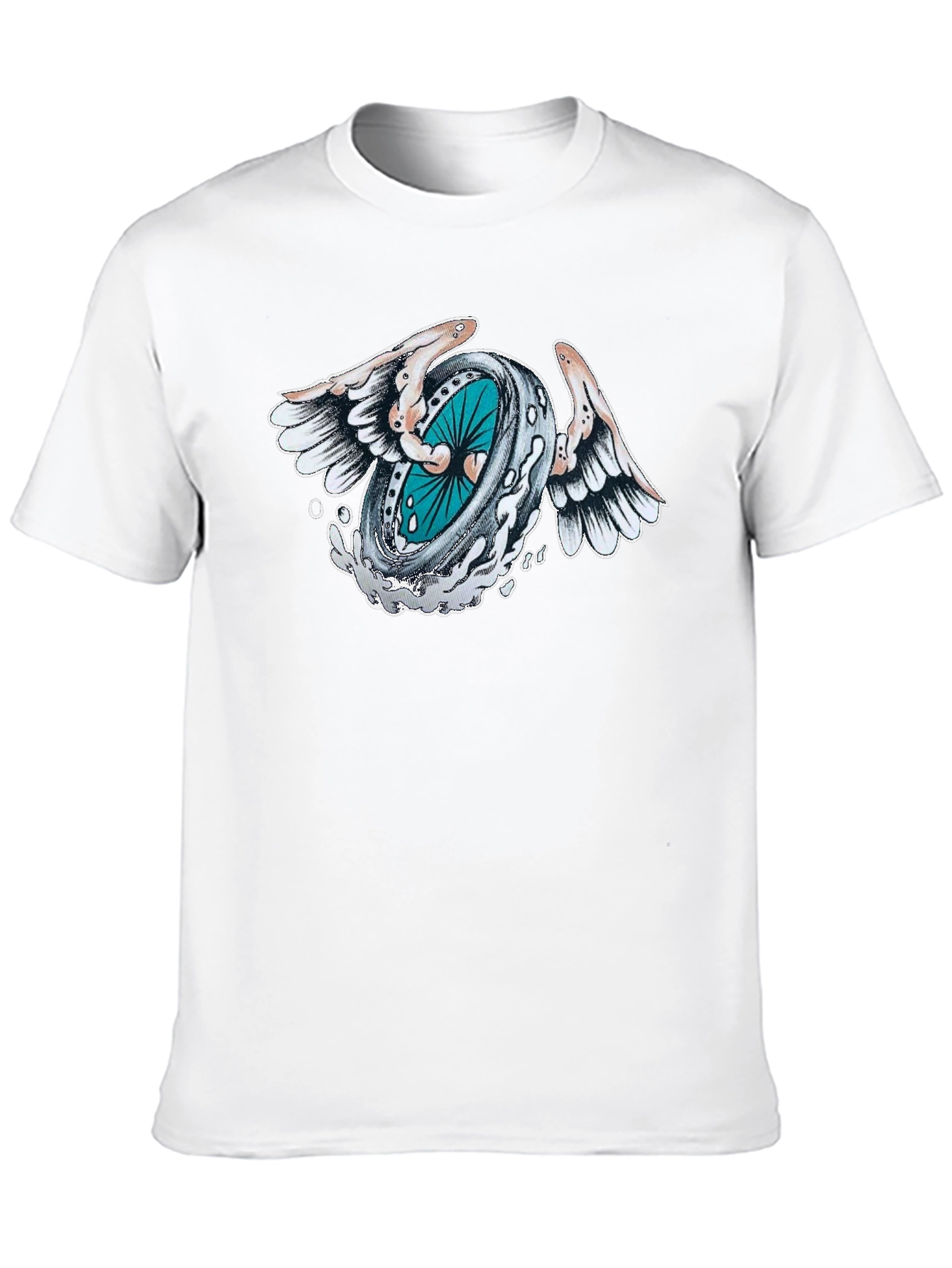 Winged Wheel Graphic Tee - Cool Design