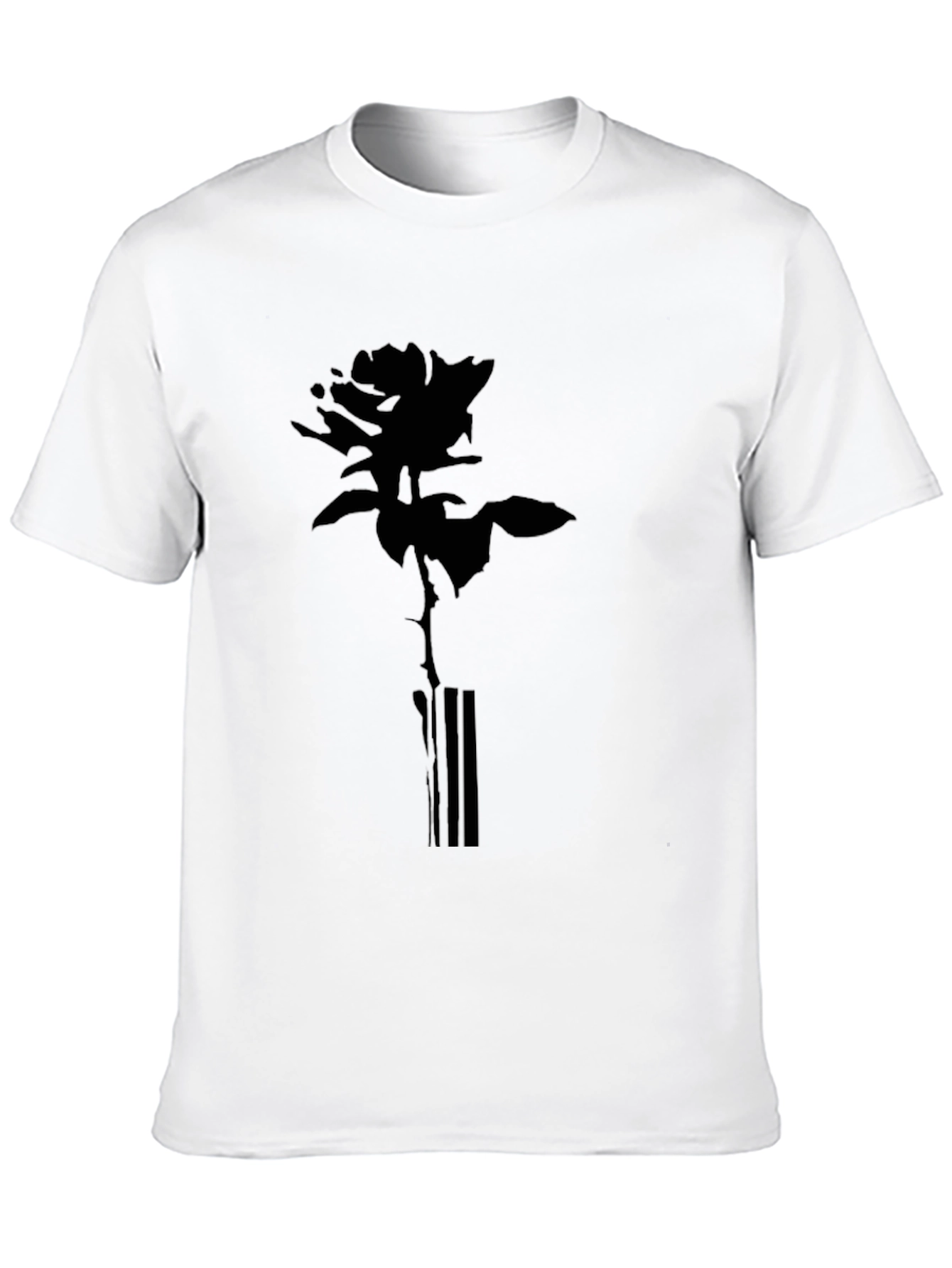 Rose Graphic Print Tee - Black