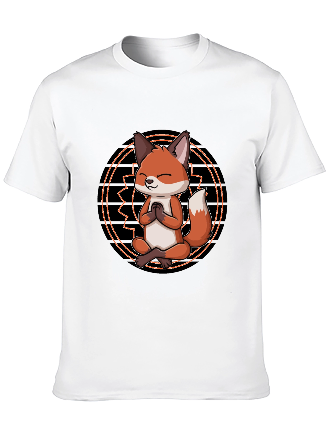 Yoga Fox Graphic Tee - Meditating Animal Print