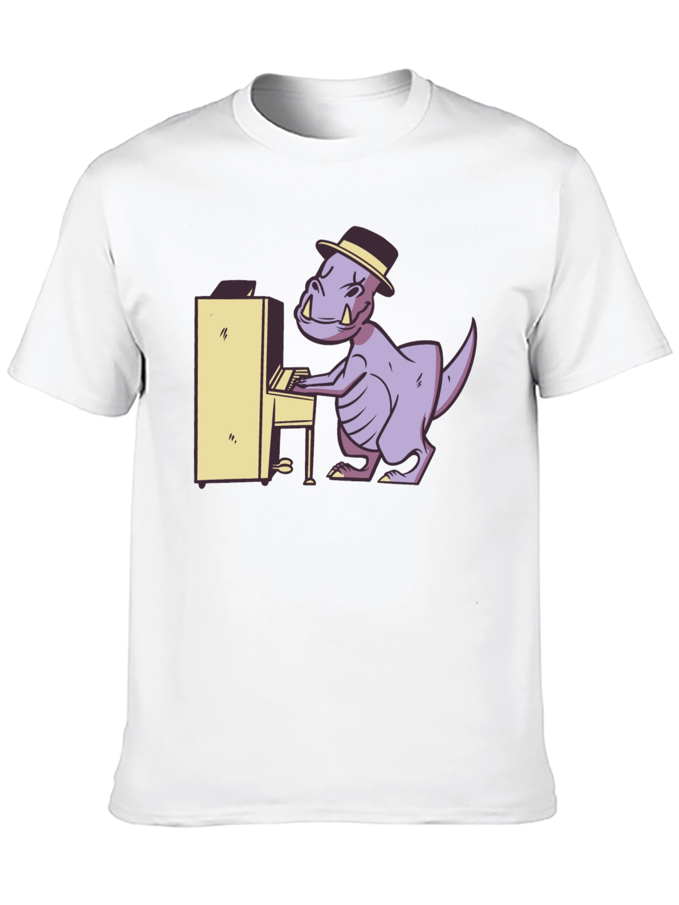 Dino Piano Player Graphic Tee