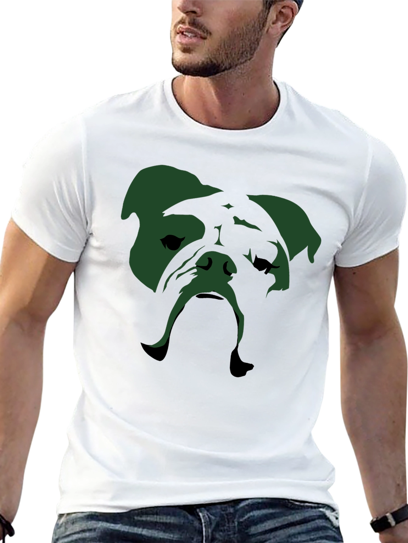 Bulldog Graphic Tee - Mens Black Crew Neck T-Shirt