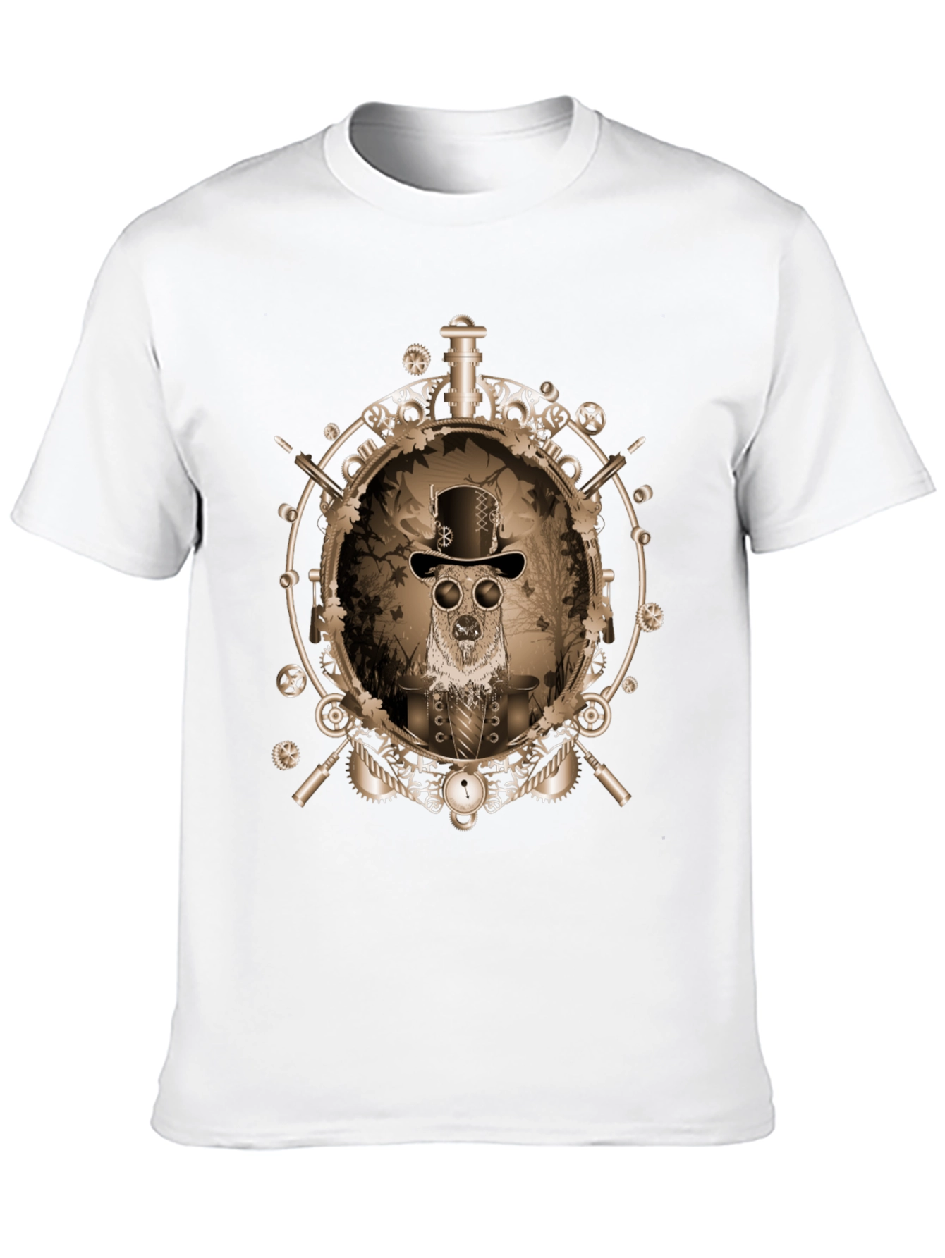 Steampunk Dog Graphic Tee - Unique Design