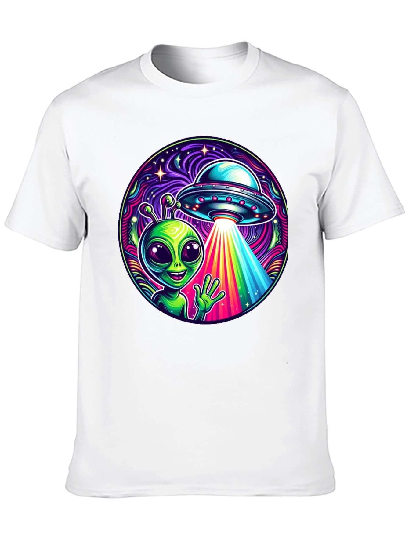 Alien UFO Abduction Graphic T-Shirt - Trendy and Unique!