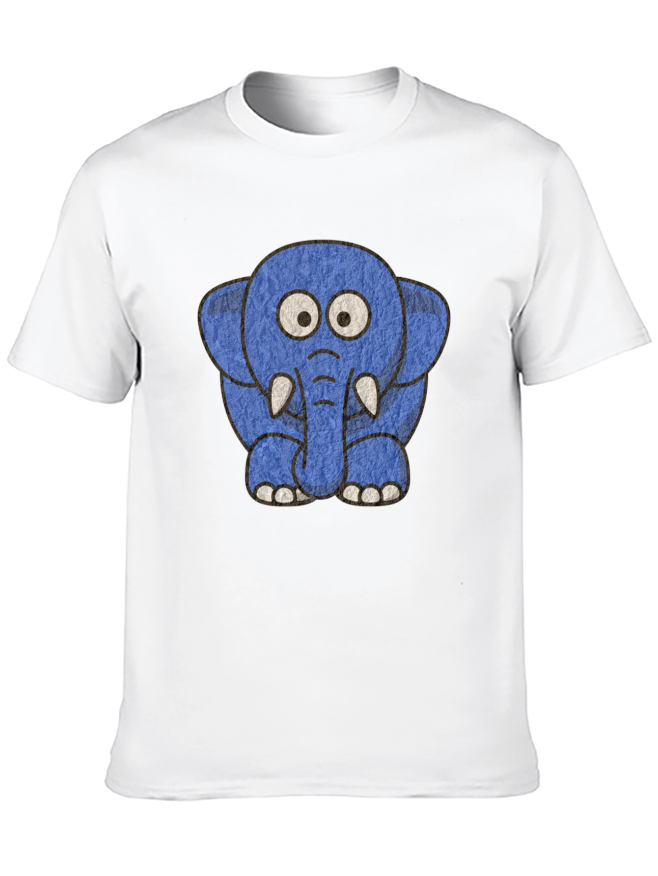 Cartoon Elephant Graphic Tee - Unisex Black T-Shirt