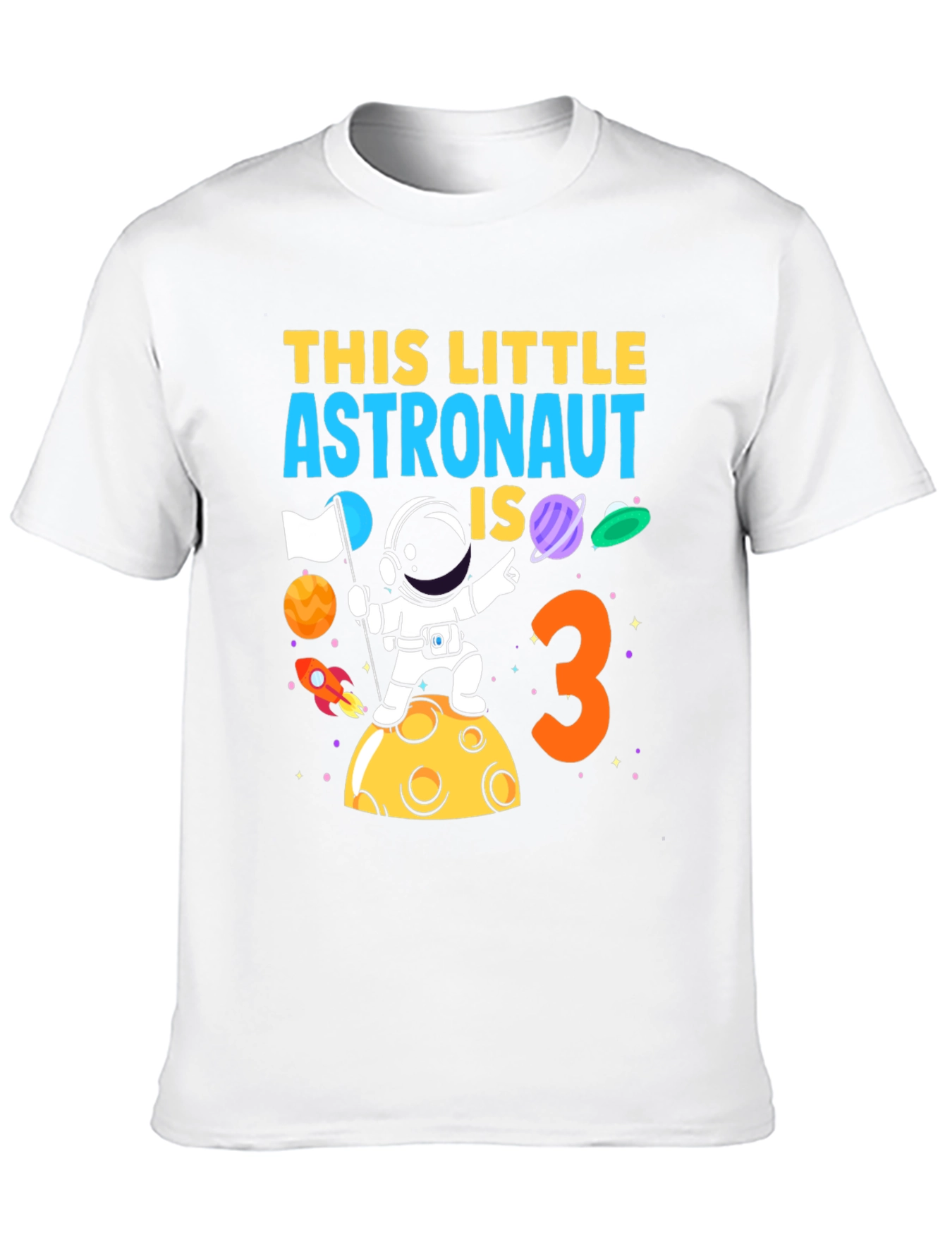 Astronaut Birthday T-Shirt - This Little Astronaut is 3