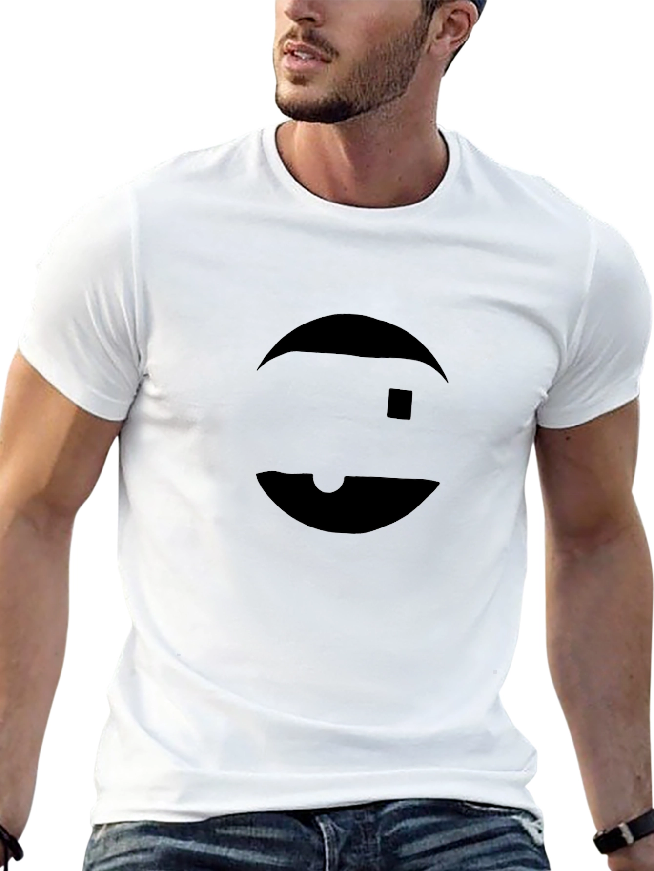 Abstract Graphic Print Black T-Shirt