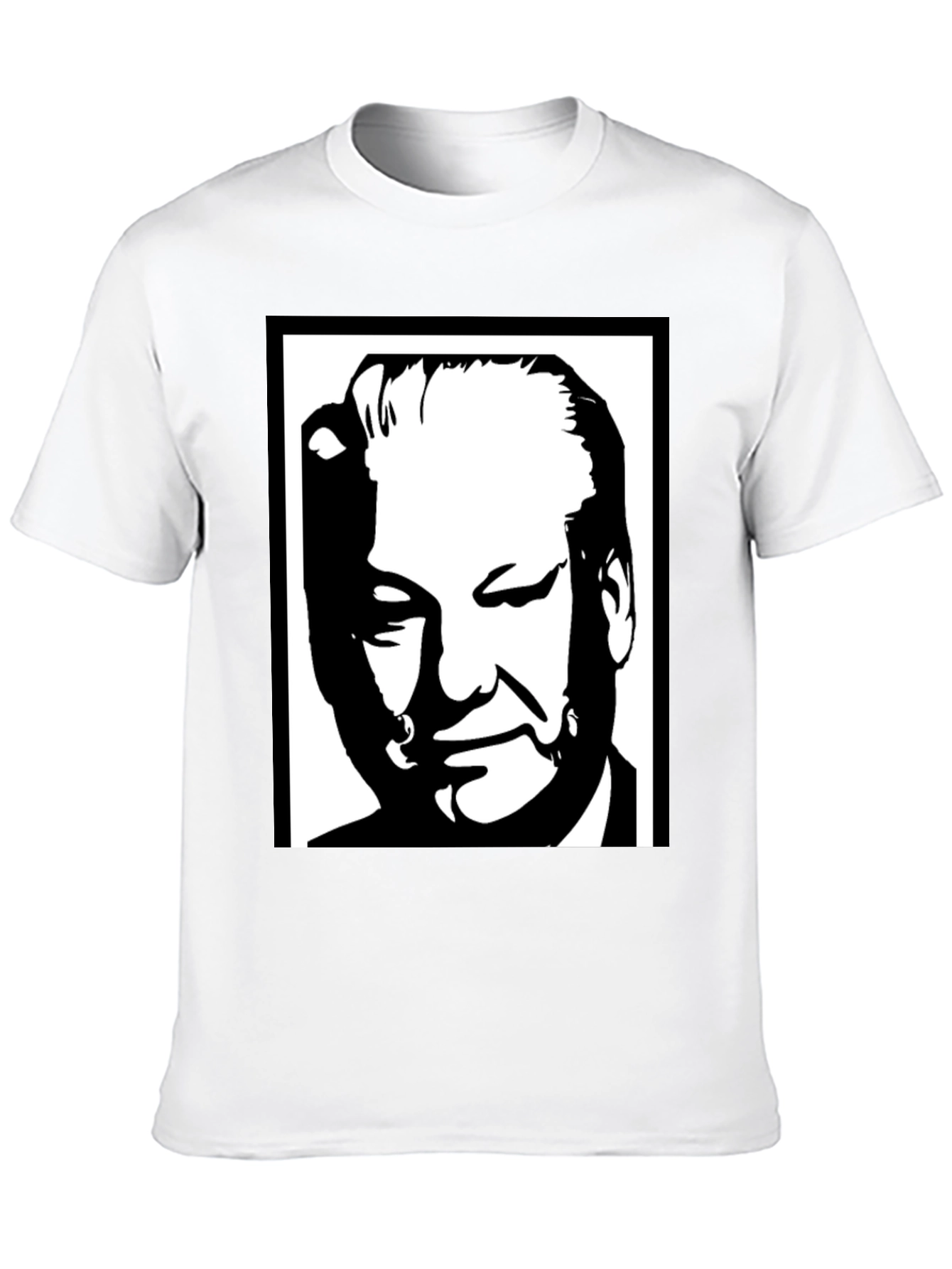 Black Graphic Tee: Portrait Design