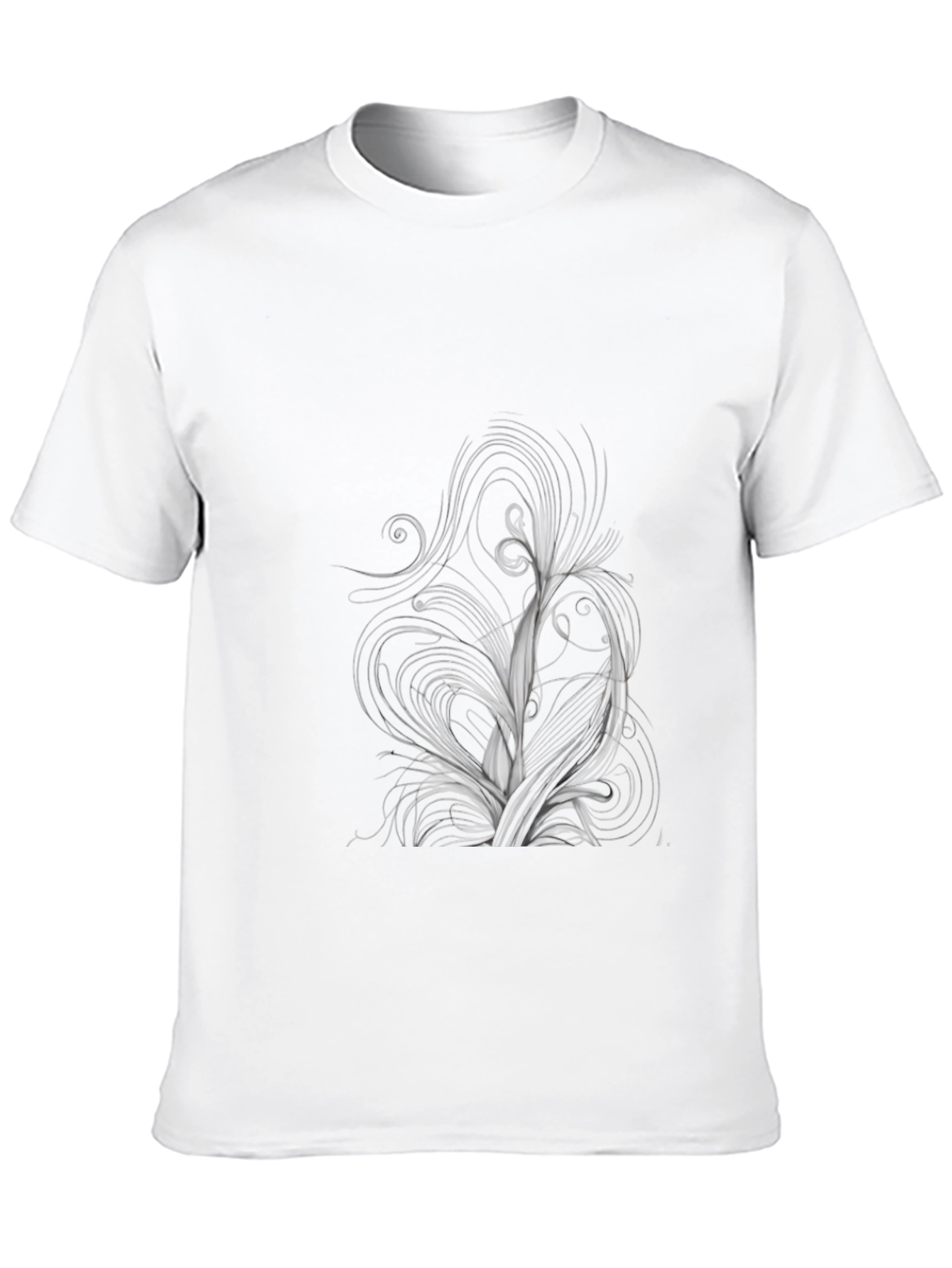 Abstract Swirl Design Black T-Shirt
