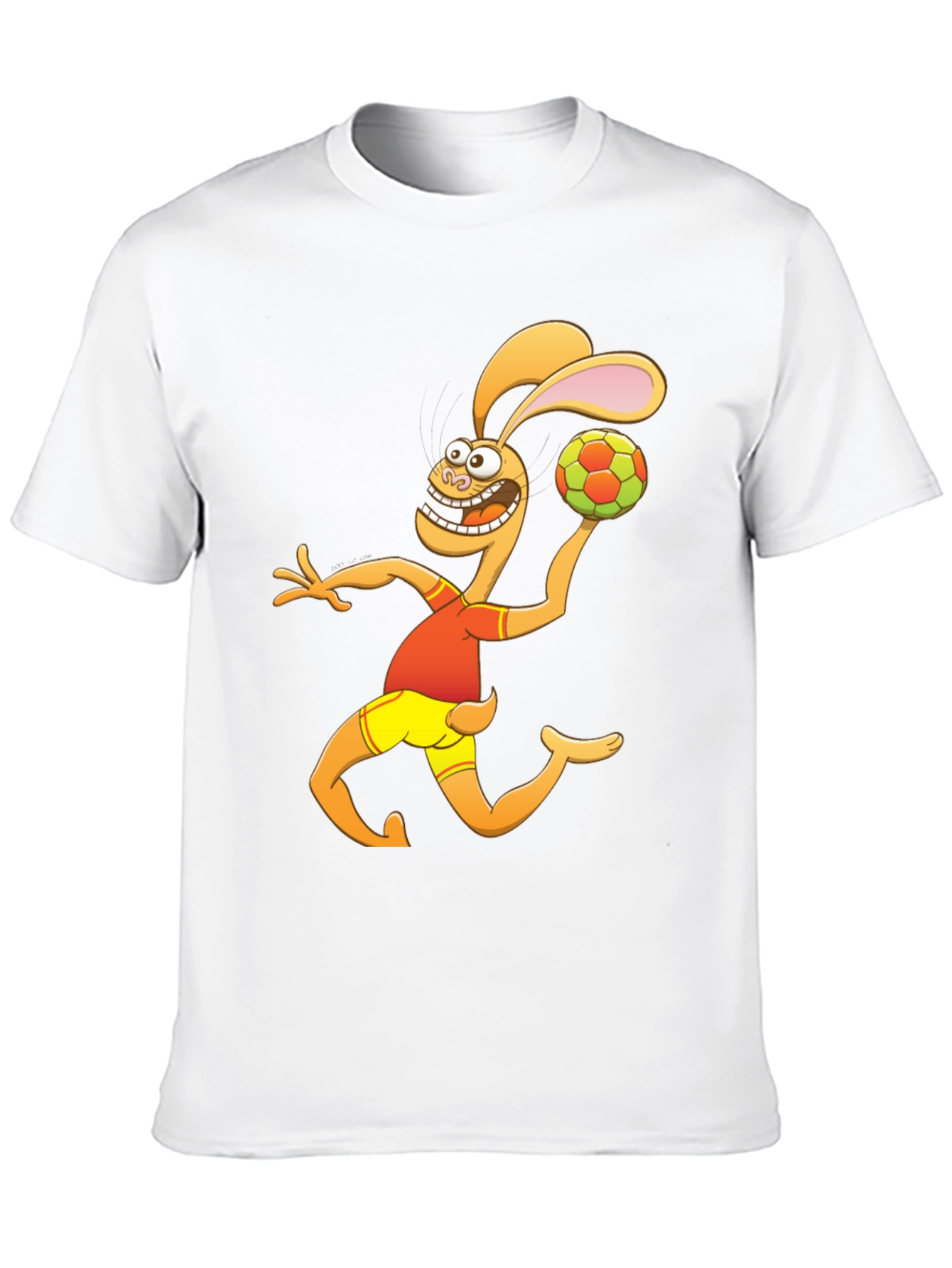 Cartoon Rabbit Handball Player Graphic T-Shirt