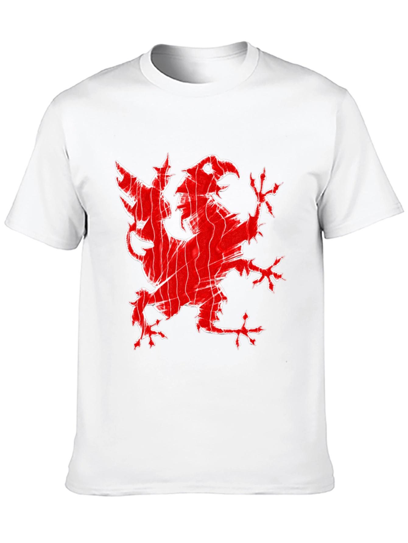 Red Griffin Graphic Print Black T-Shirt