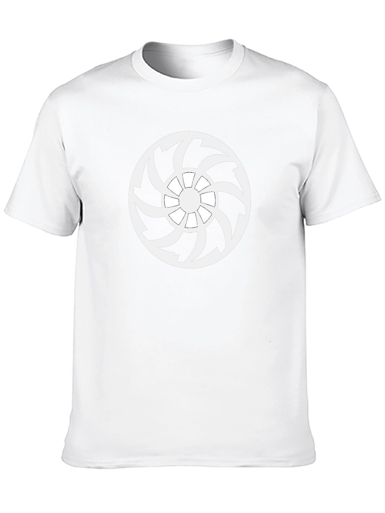 Black T-Shirt with White Turbine Graphic